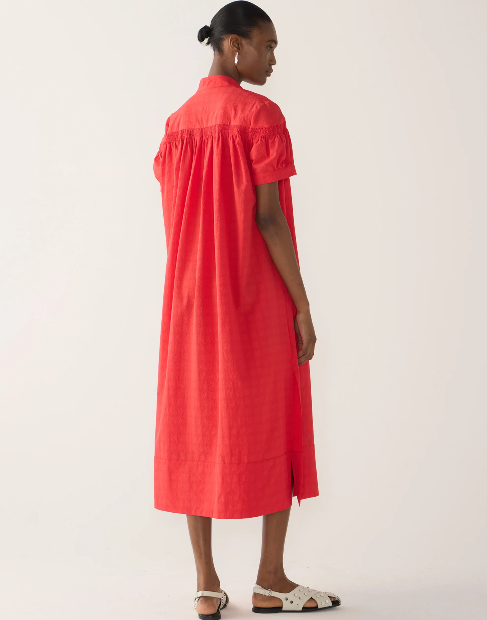 Rouge Cotton Seersucker Kaya Dress - Image 4