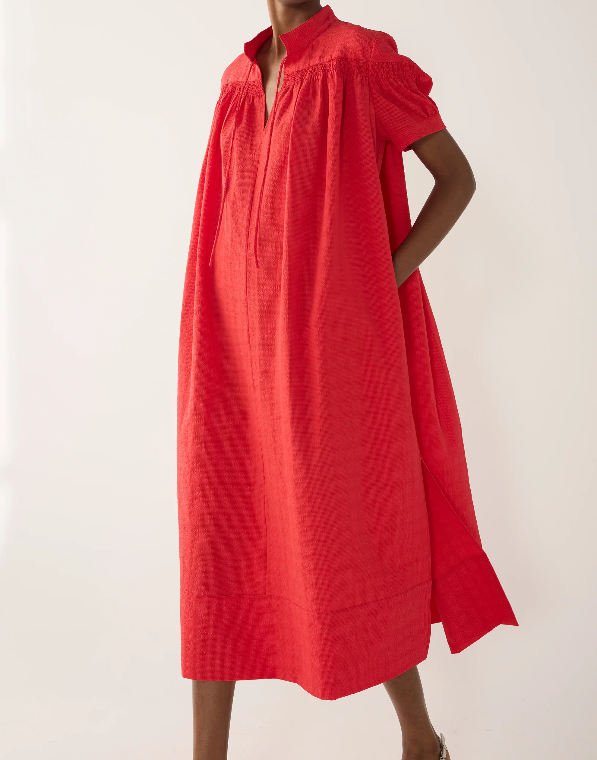 Rouge Cotton Seersucker Kaya Dress - Image 5