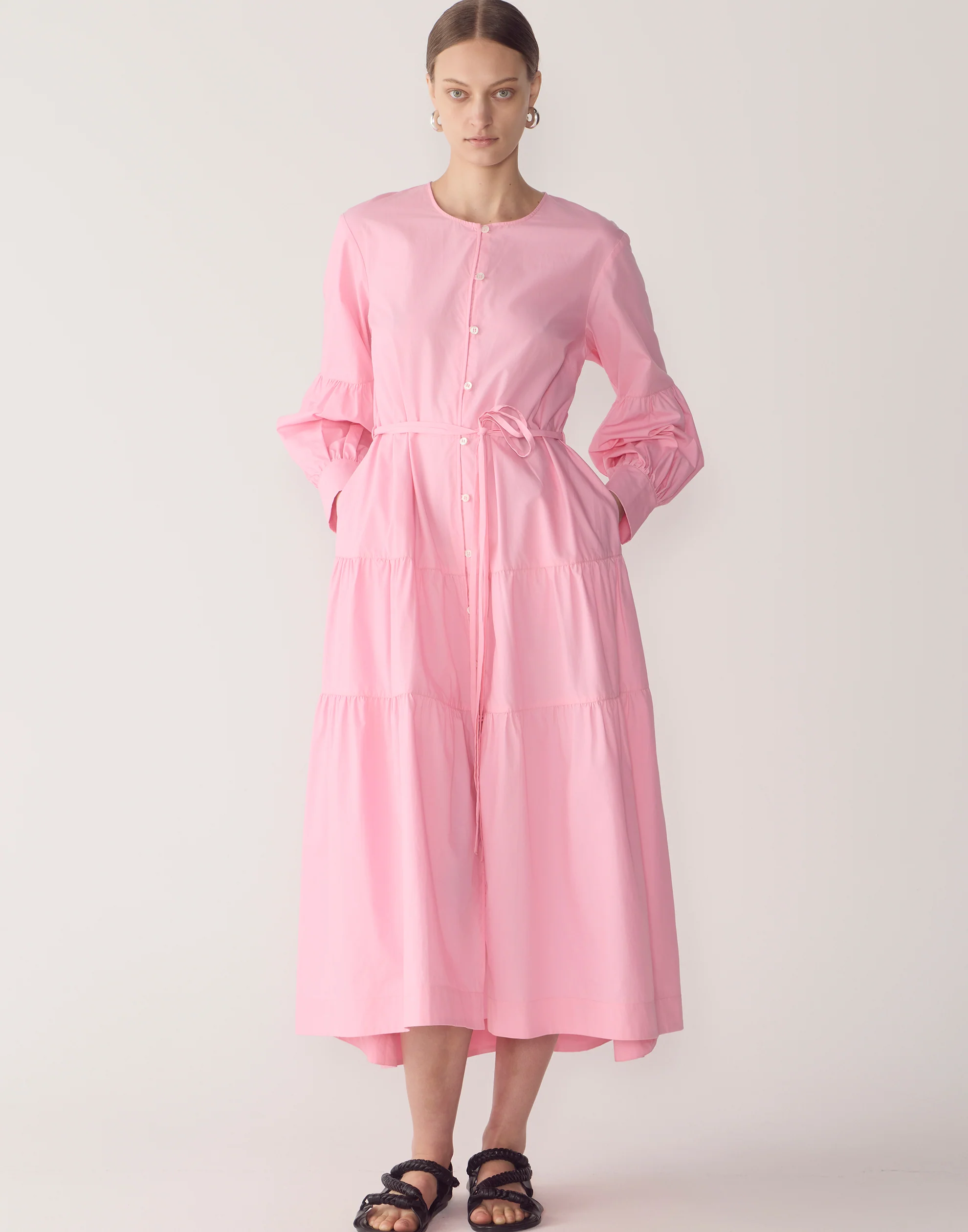 Taffy Pink Cotton & Tencel Nora Dress