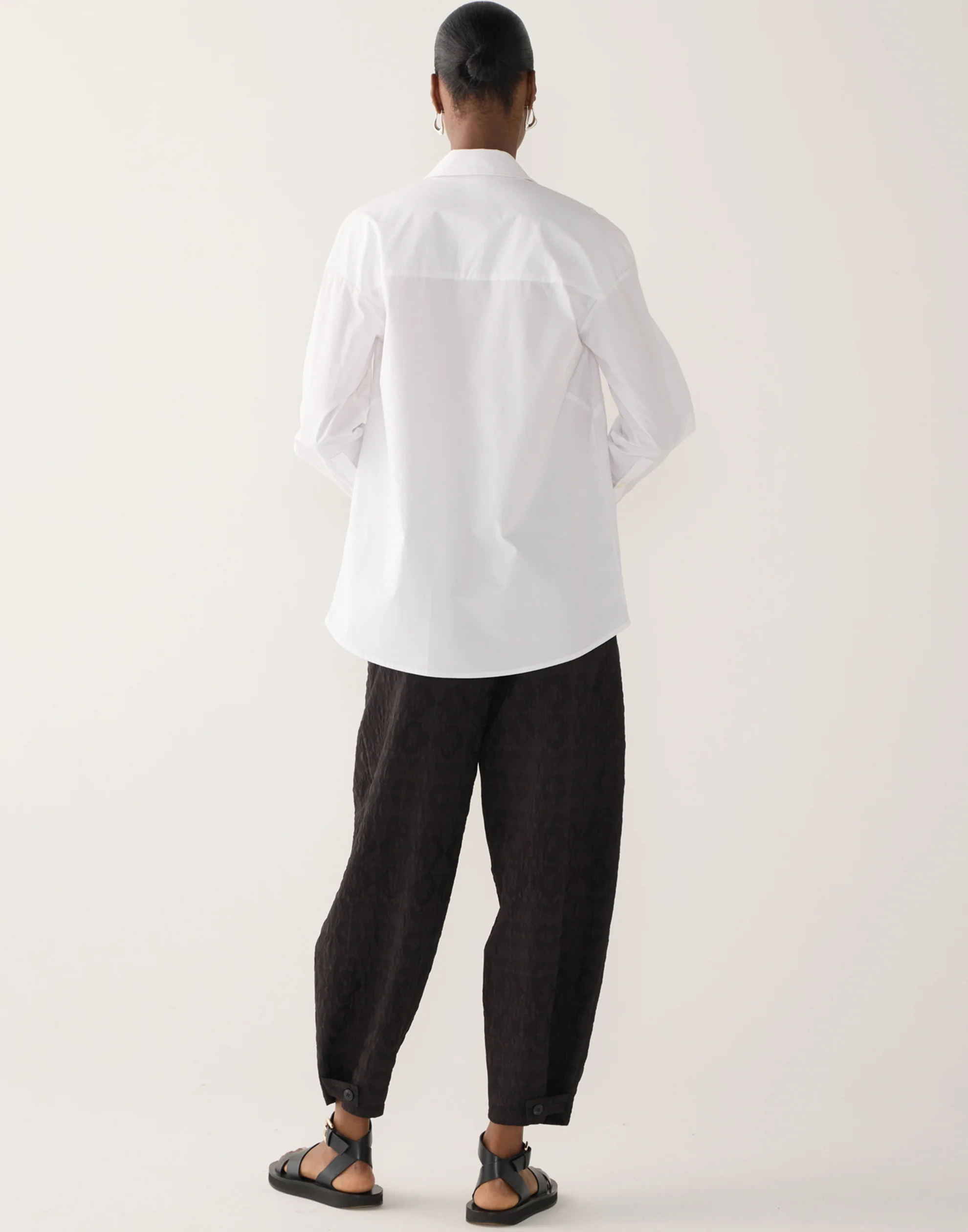 White Cotton Poplin Lucie Shirt - Image 4
