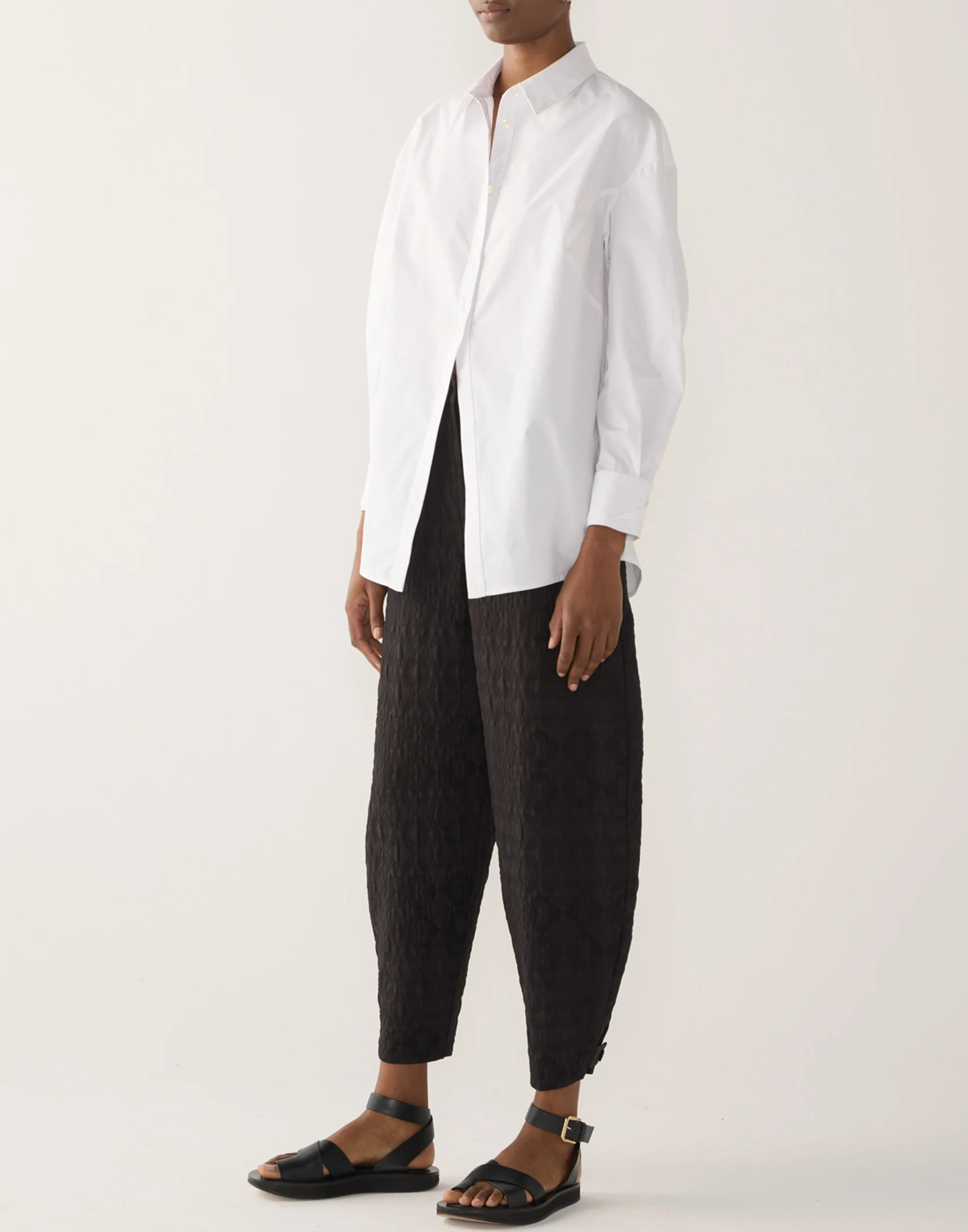 White Cotton Poplin Lucie Shirt - Image 6