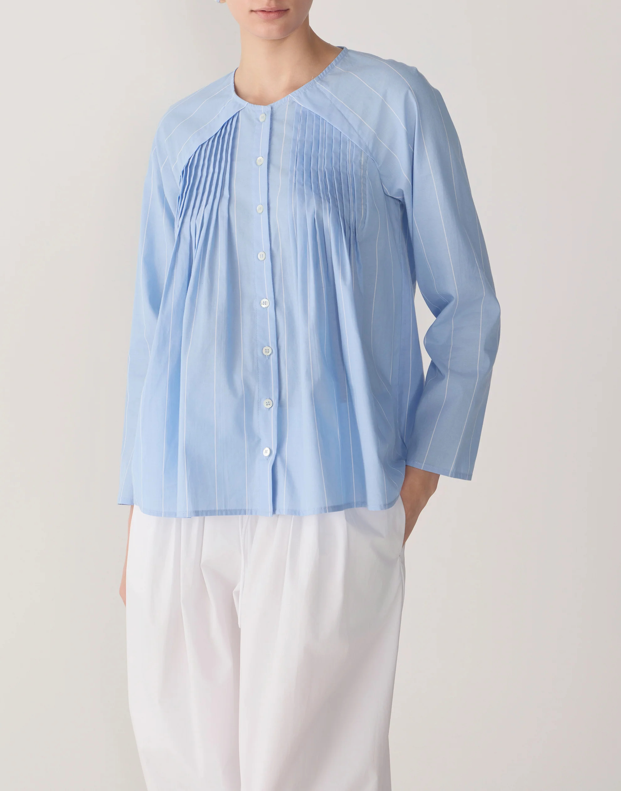 White Cotton Poplin Pamela Pants - Image 3