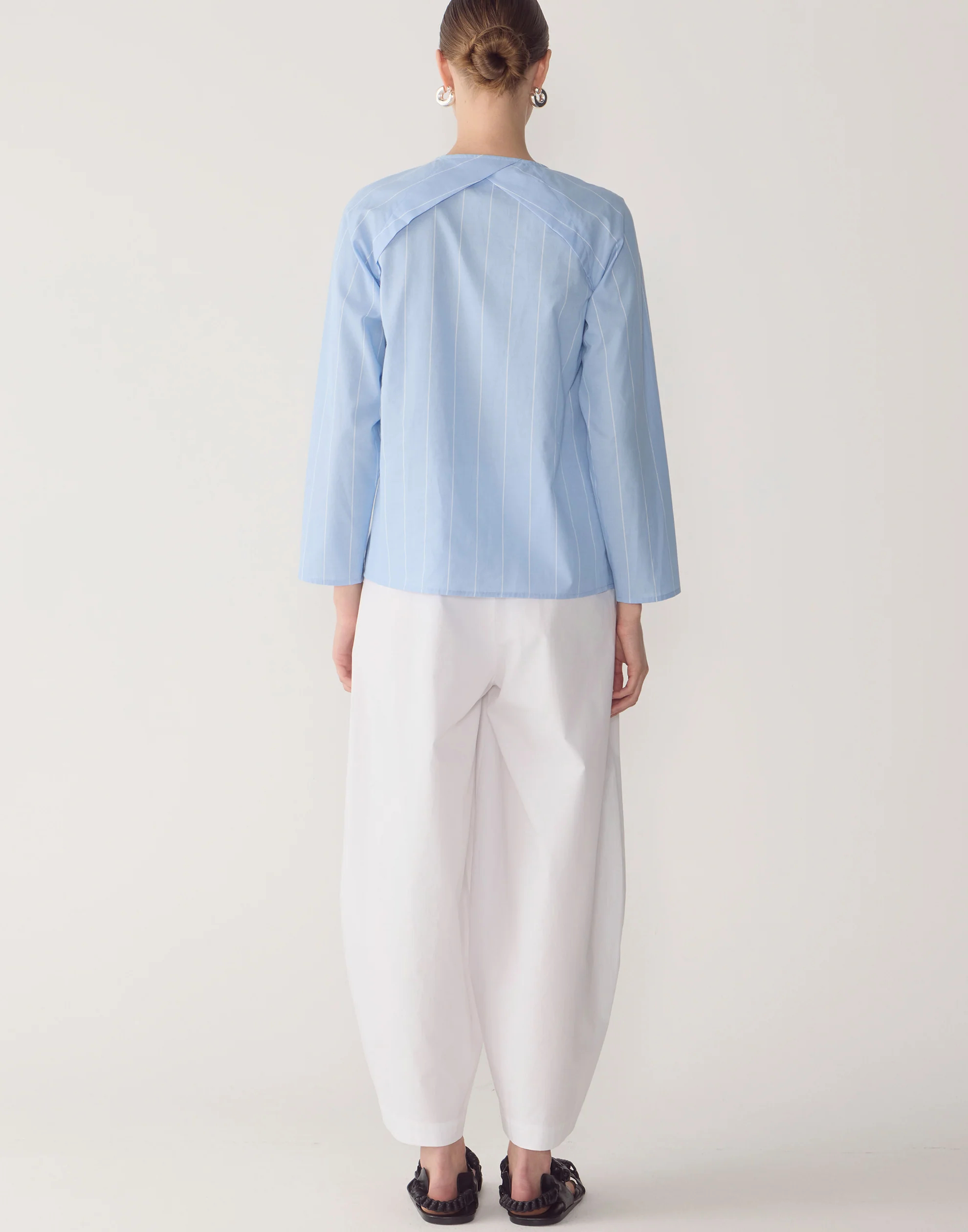 White Cotton Poplin Pamela Pants - Image 5