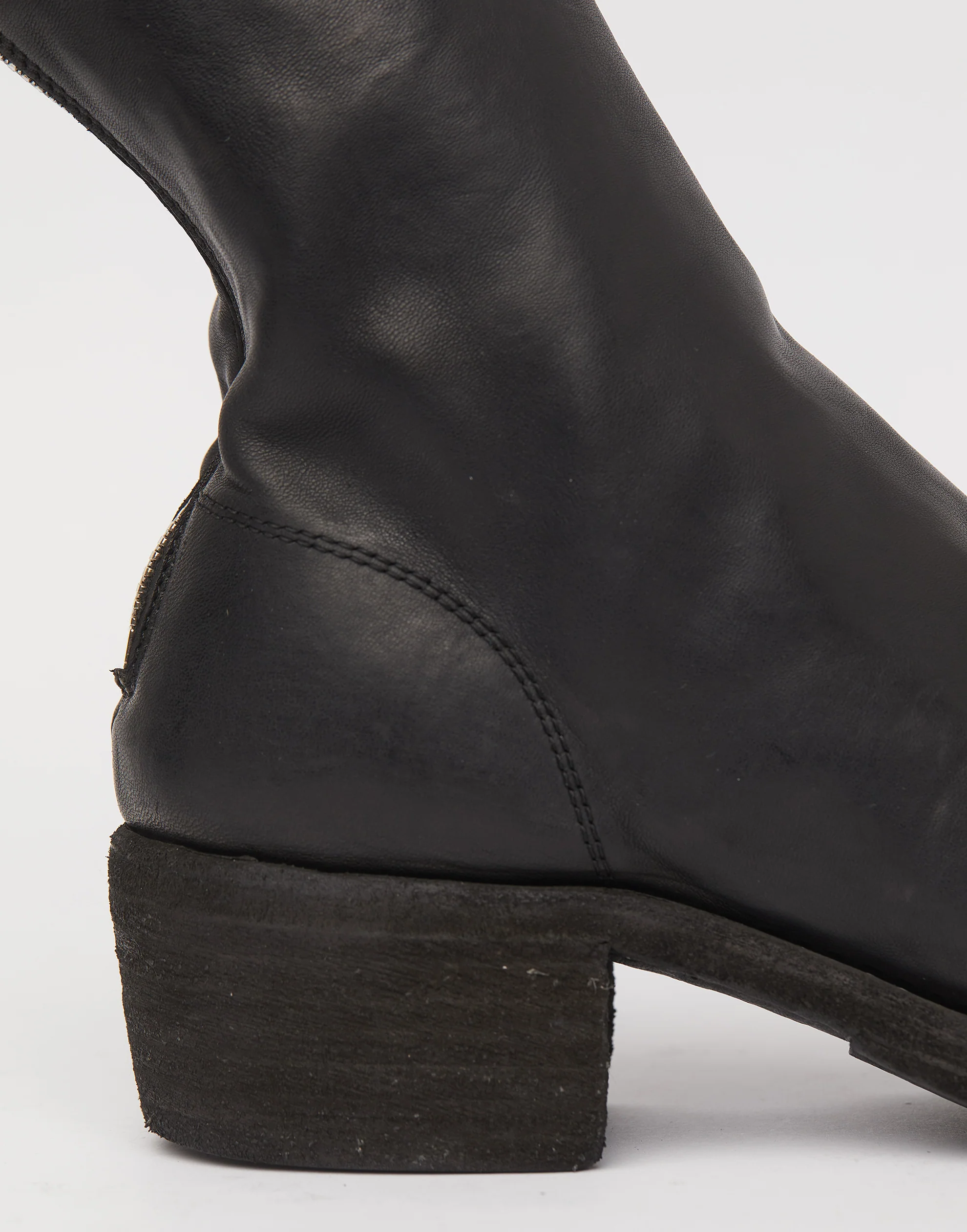 Black 788Z Leather Rear Zip Boots - Image 5