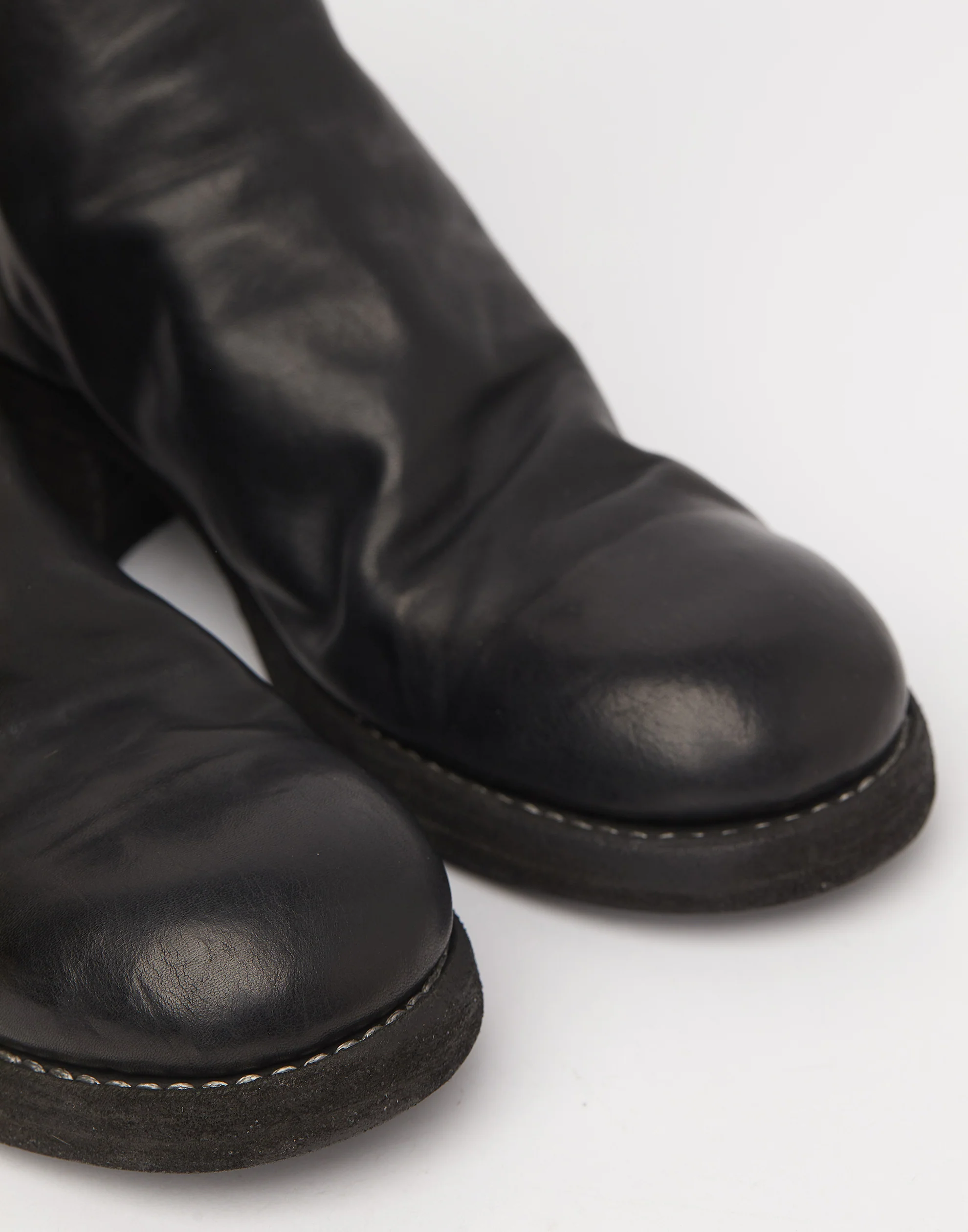Black 788Z Leather Rear Zip Boots - Image 6