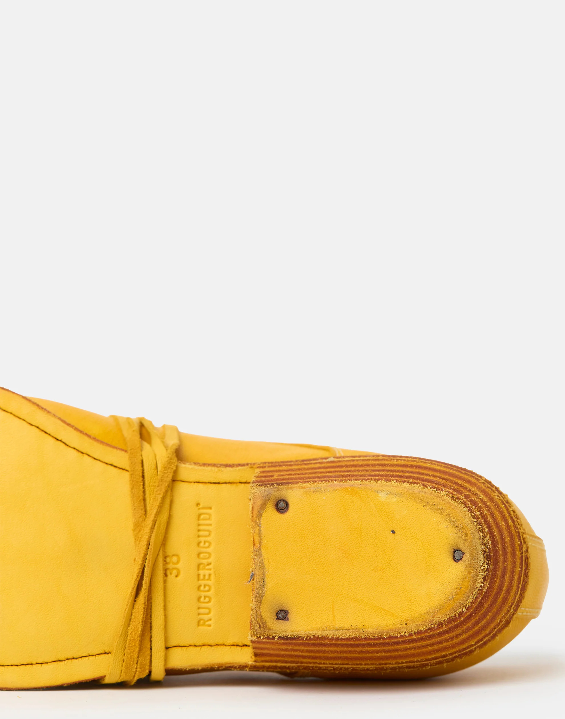 Yellow Leather Texan Laced Up - Image 4