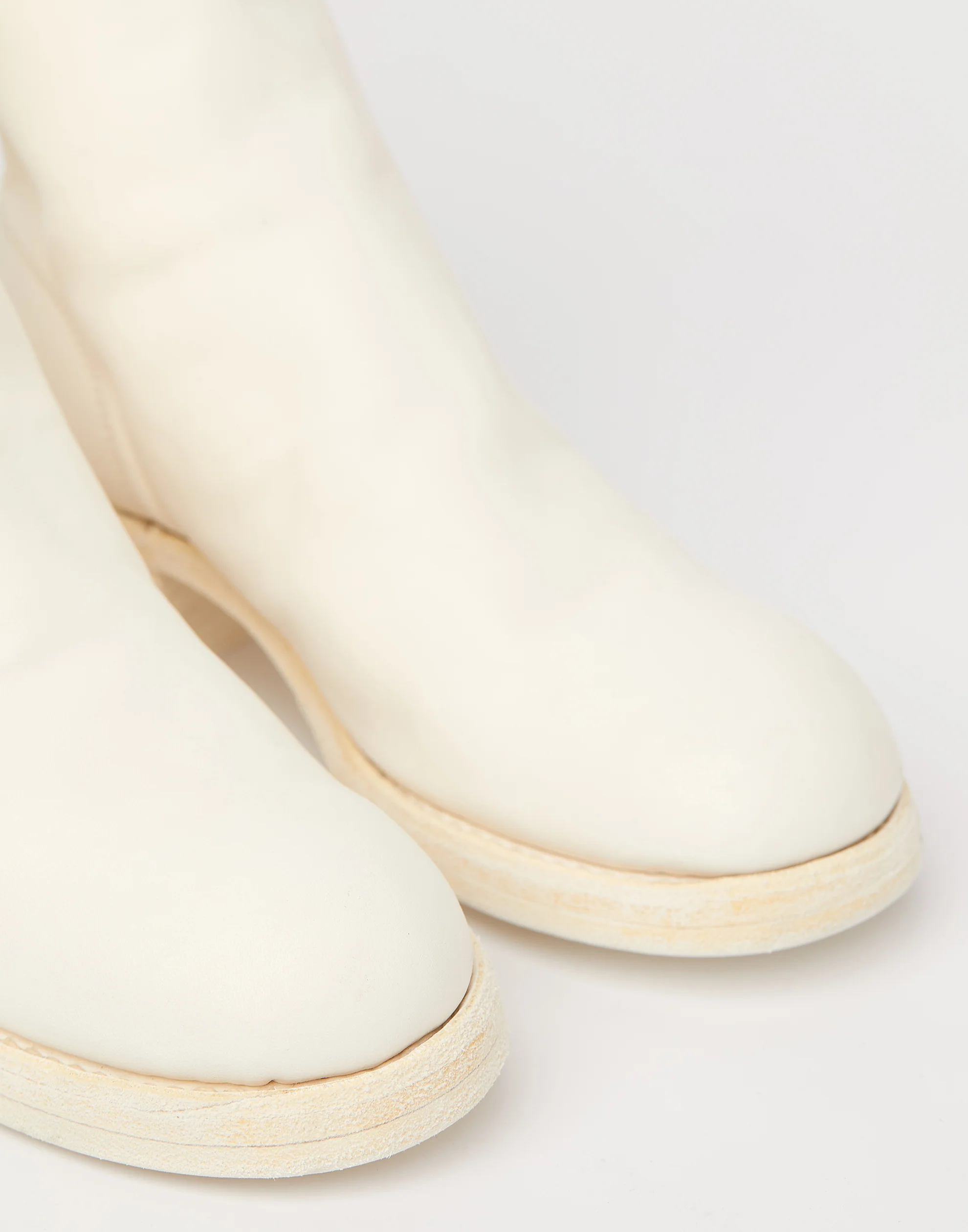 White 788Z Leather Rear Zip Boots - Image 4
