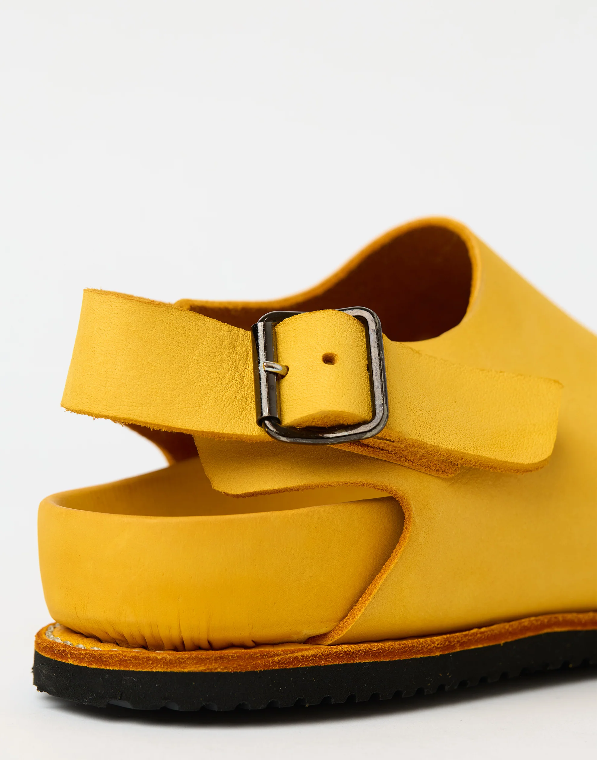 Yellow Leather Buckle Loafers - Image 4