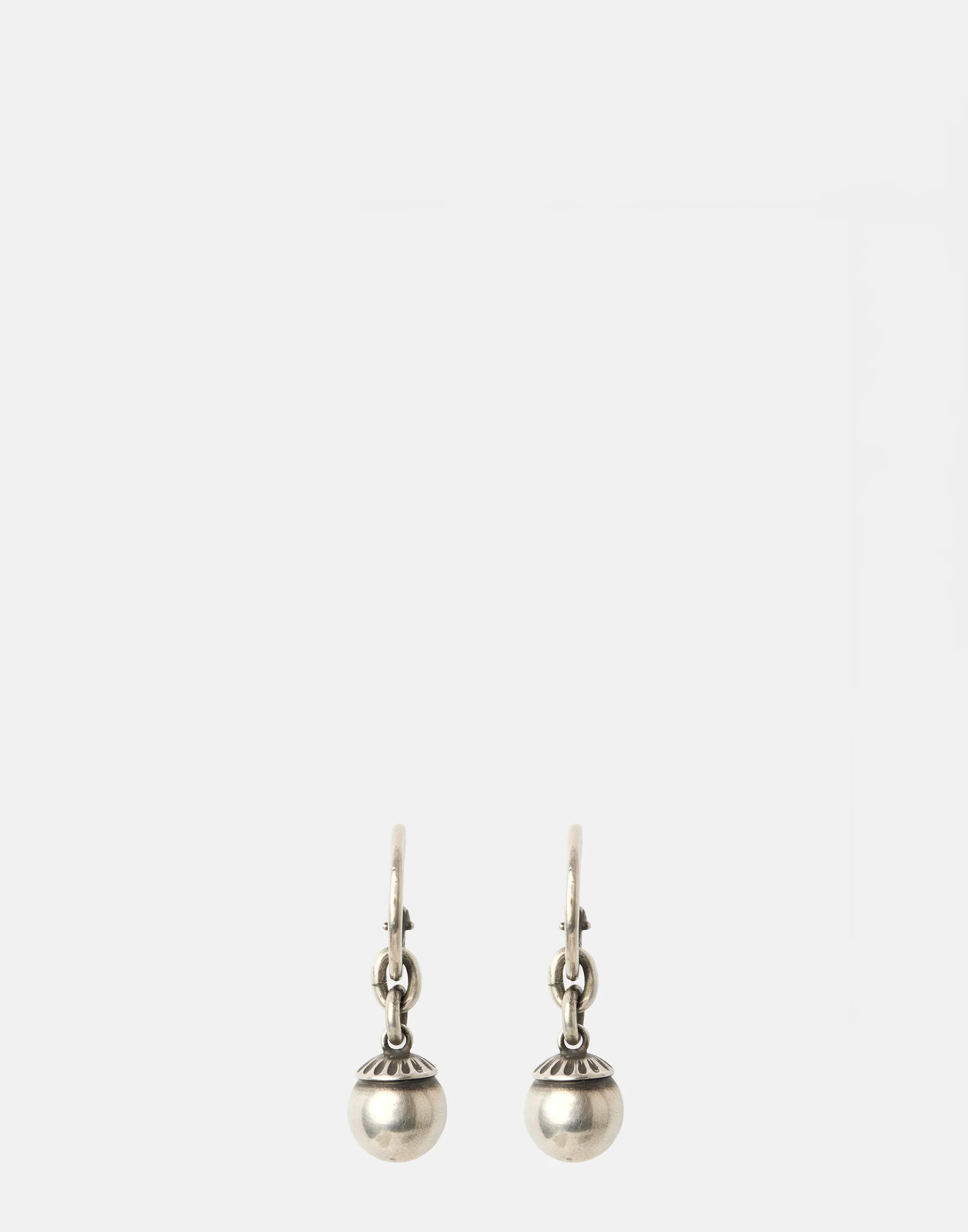 Silver Hoop Pearl Studs - Image 4