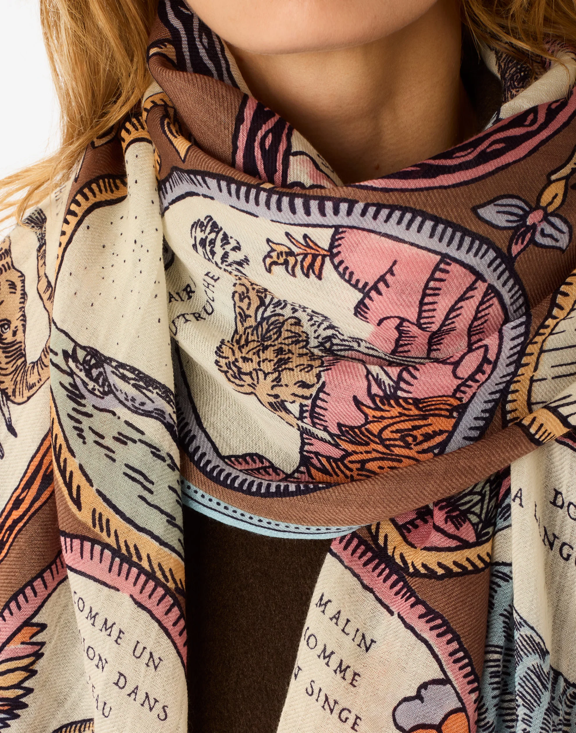 Beige Wool Chance Scarf - Image 3