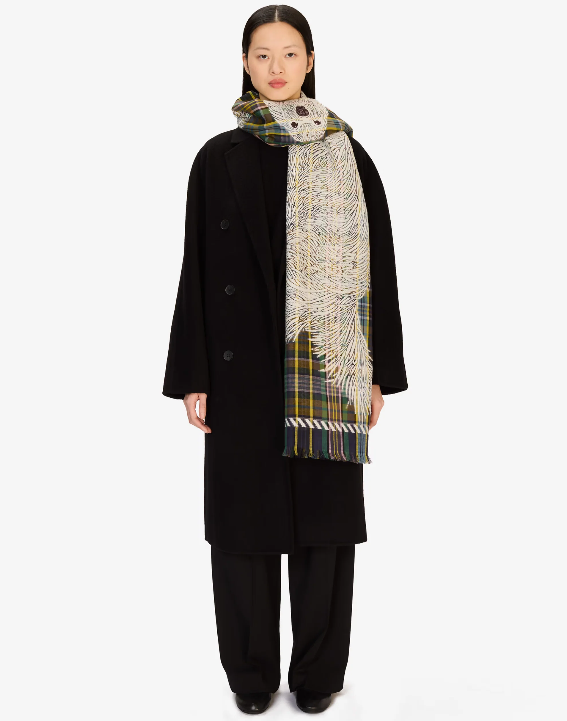 Khaki Wool & Cotton Freddy Scarf - Image 3
