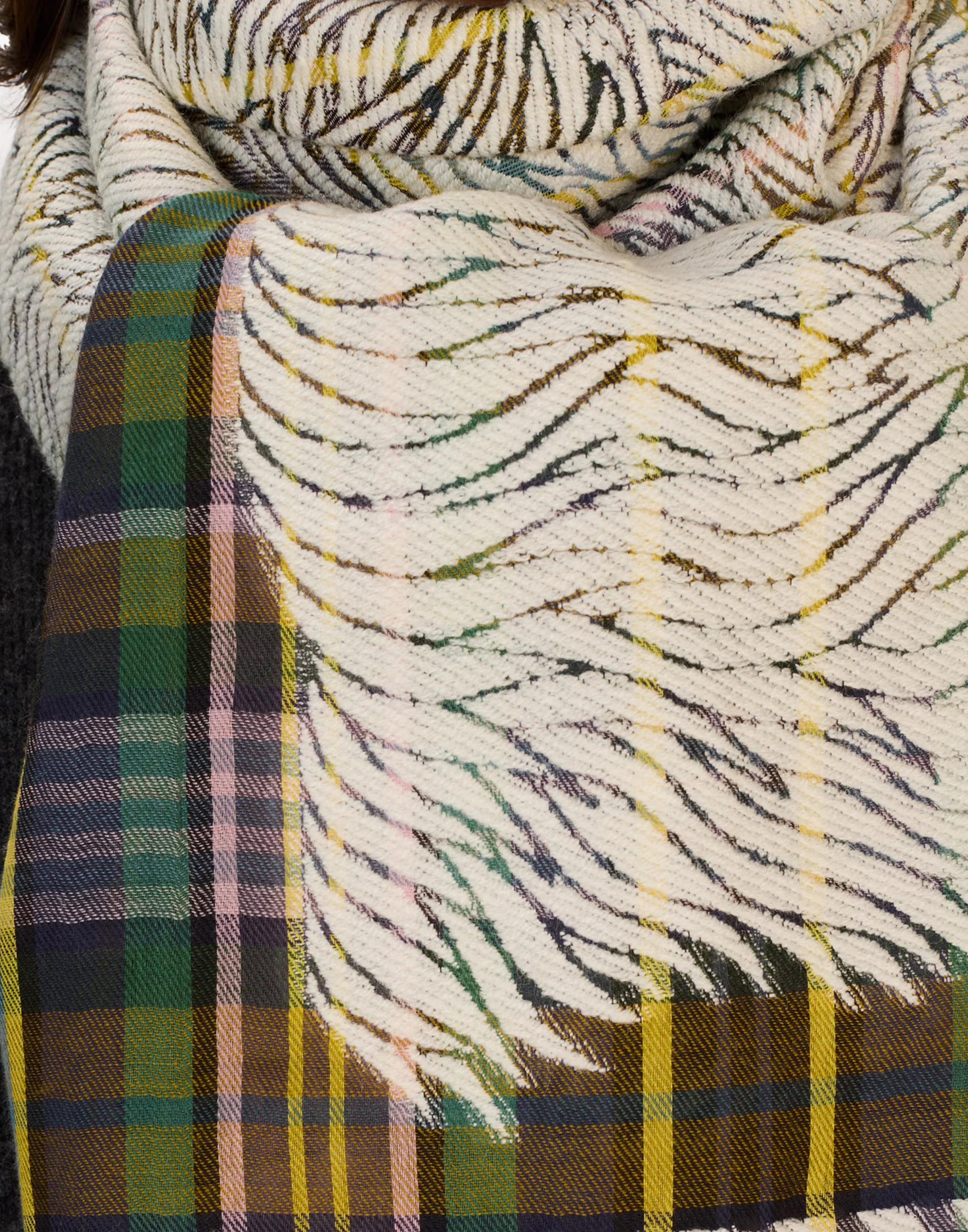 Khaki Wool & Cotton Freddy Scarf - Image 4