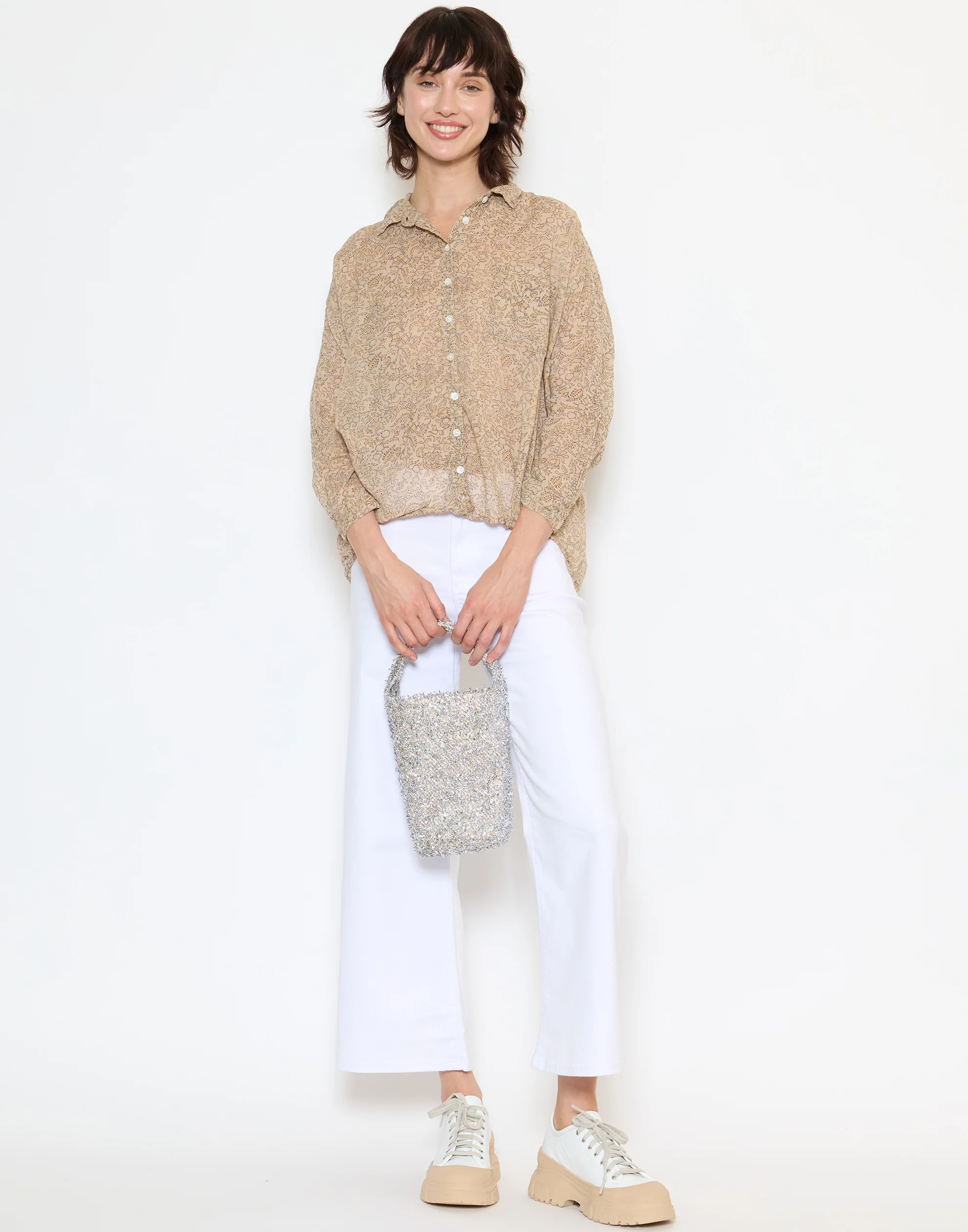 Silver & Gold Lametta Tube Bag - Image 3