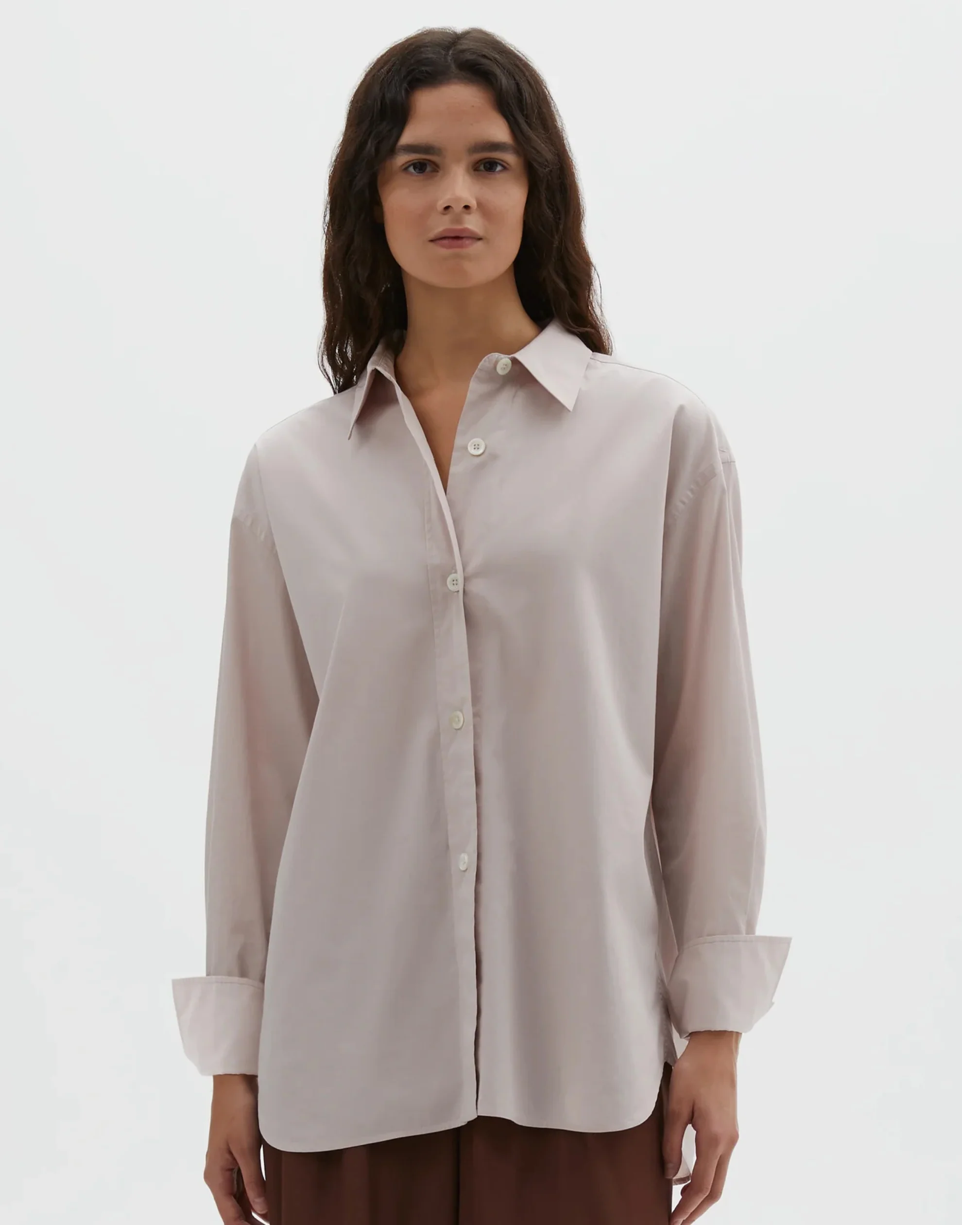 Dusty Pink Cotton Turn Up Cuff Shirt - Image 2