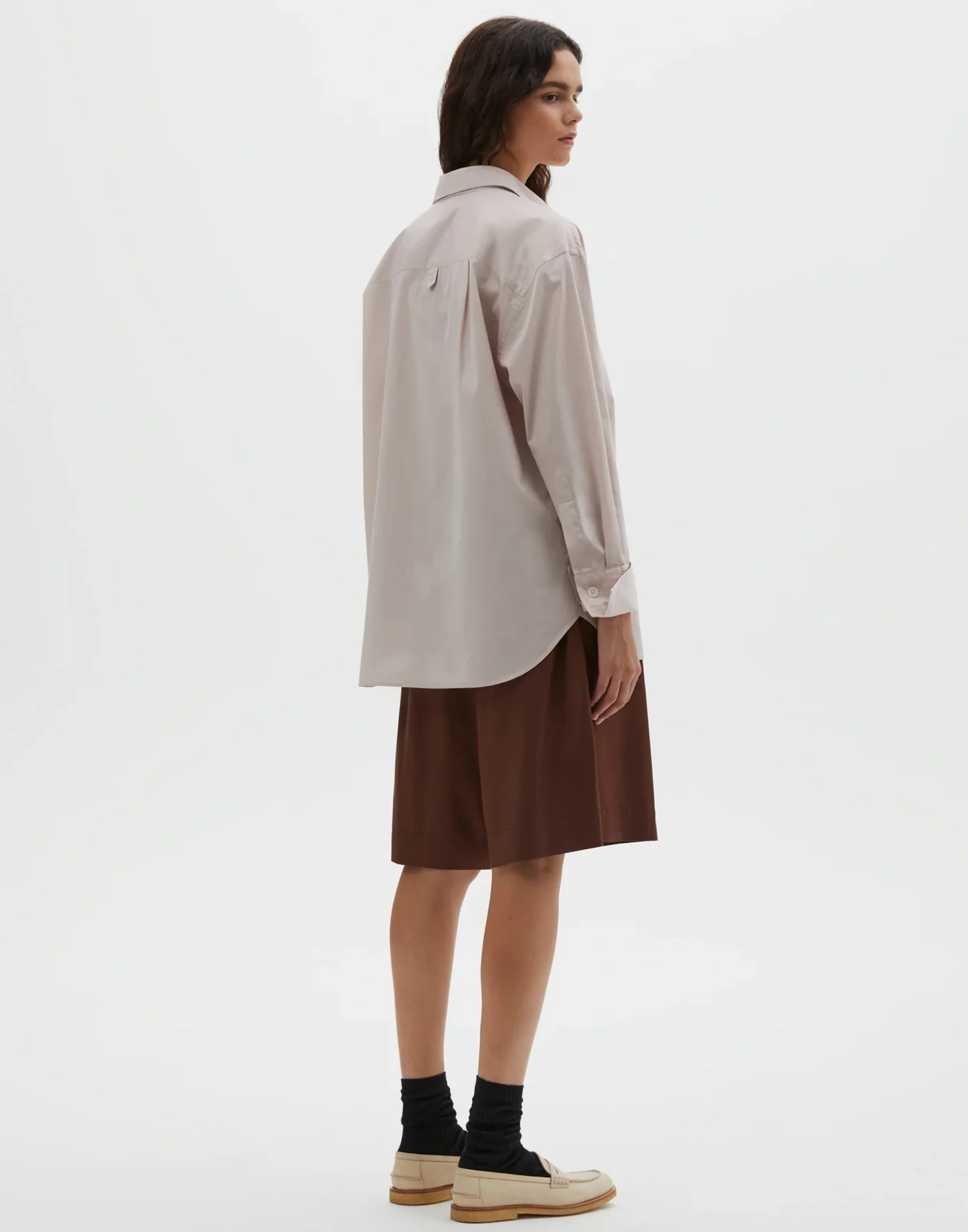 Dusty Pink Cotton Turn Up Cuff Shirt - Image 4