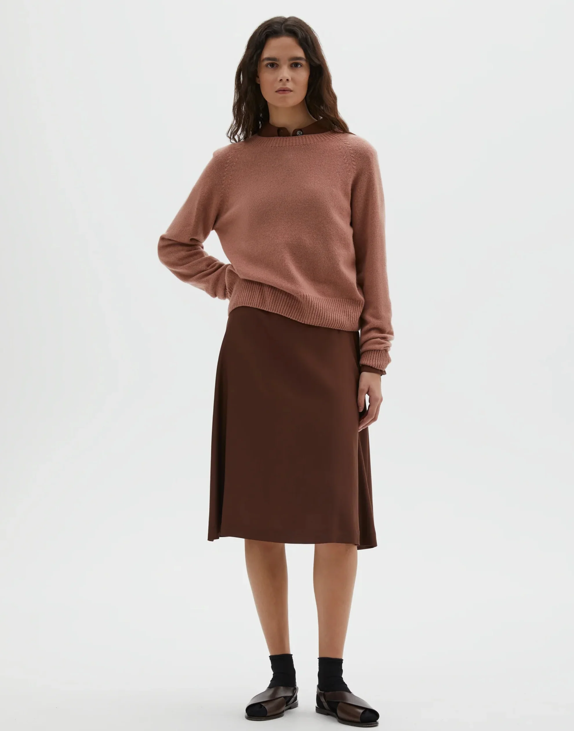 Rose Cashmere & Wool Classic Crew Pullover - Image 3