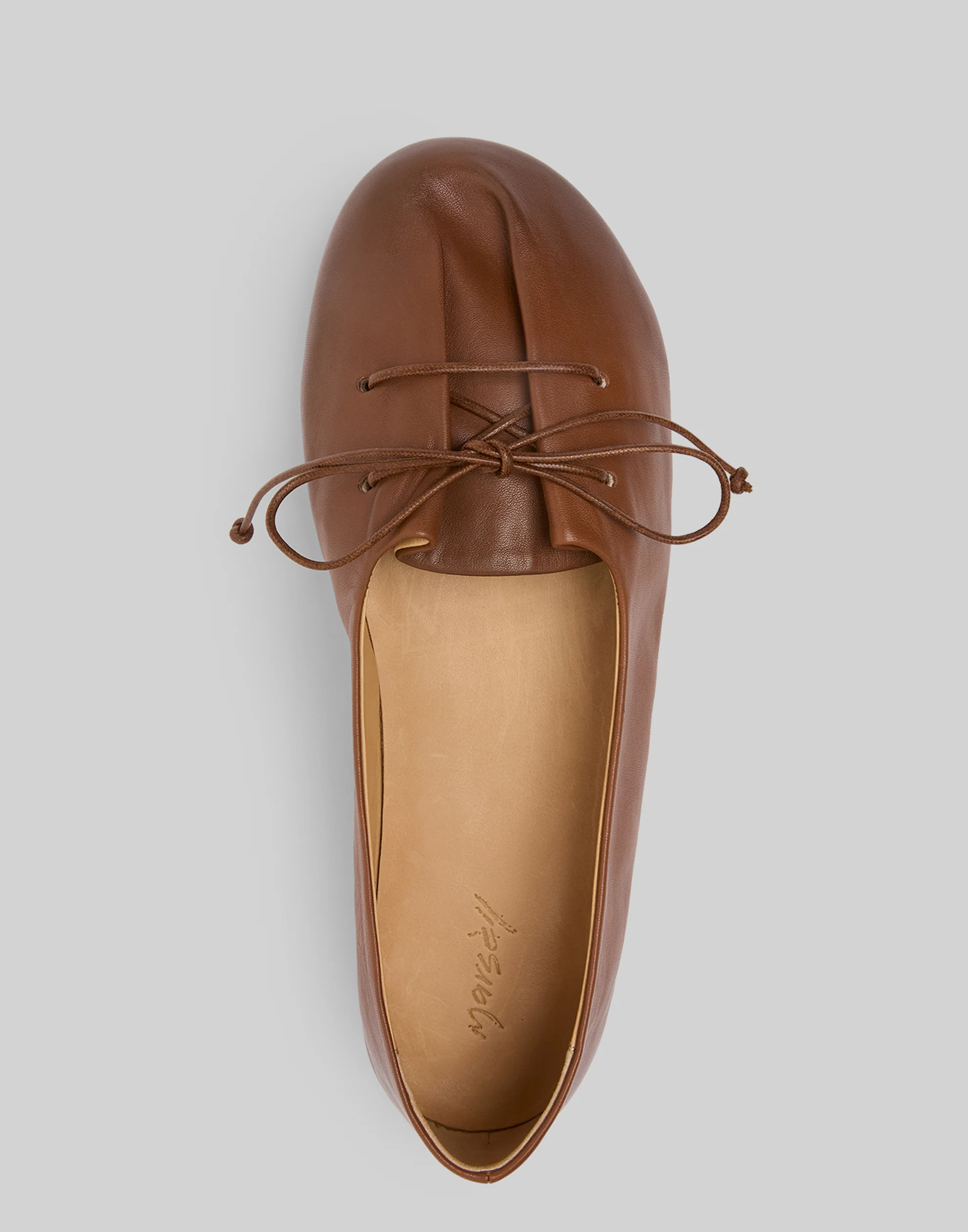 Basalt Brown Leather Girella Ballerina Shoes - Image 3