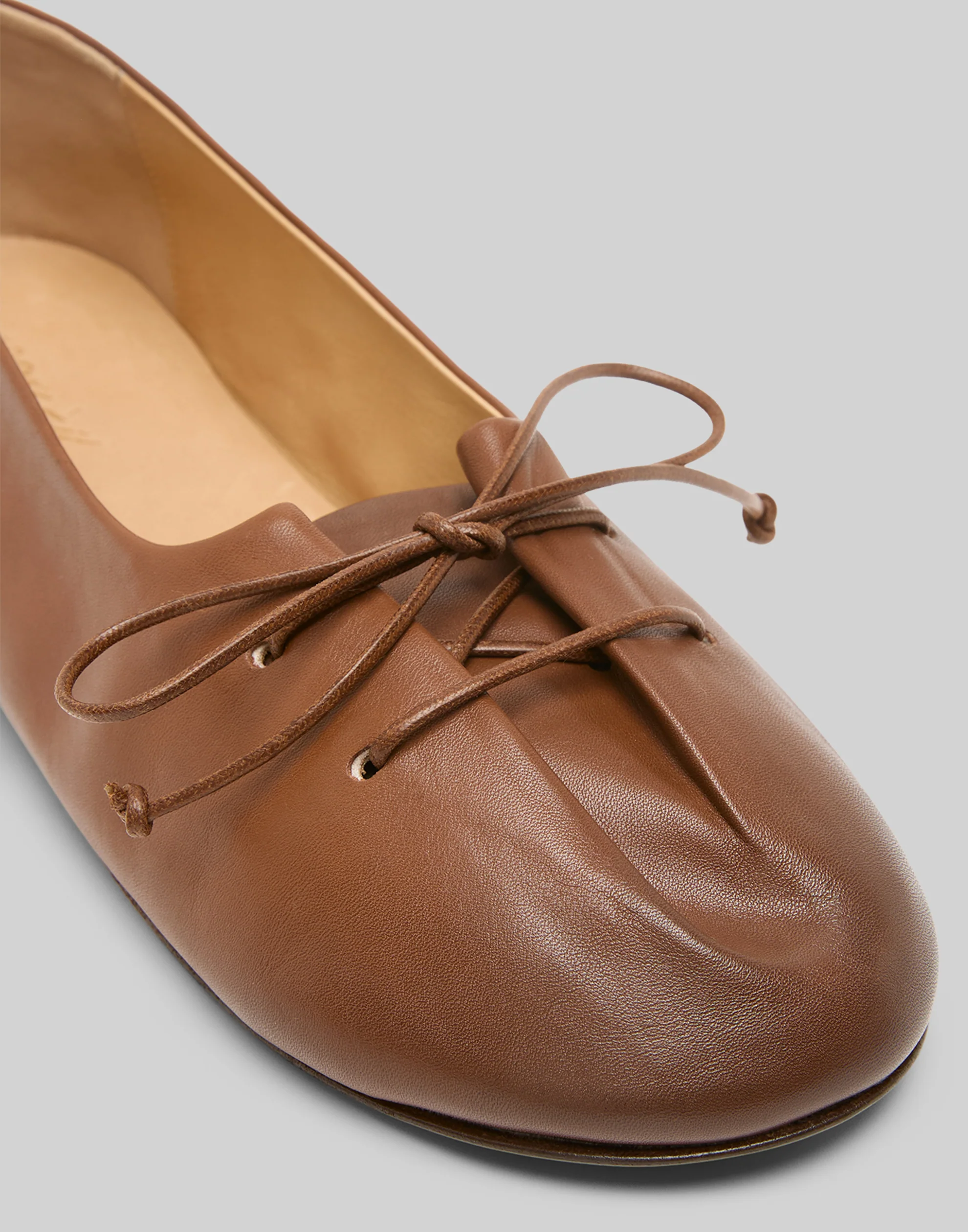 Basalt Brown Leather Girella Ballerina Shoes - Image 4