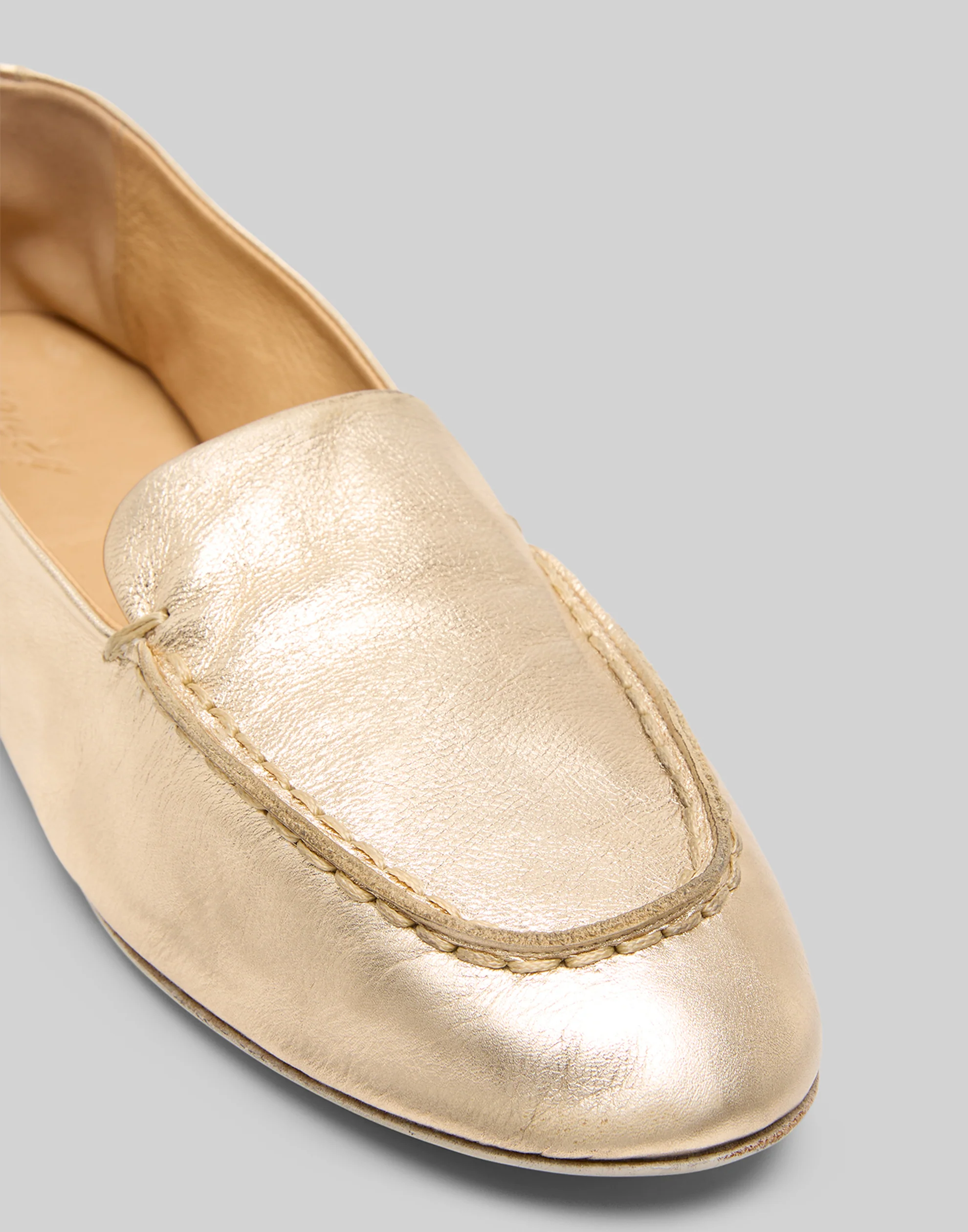 Platinum Foil Leather Mandolo Loafers - Image 3