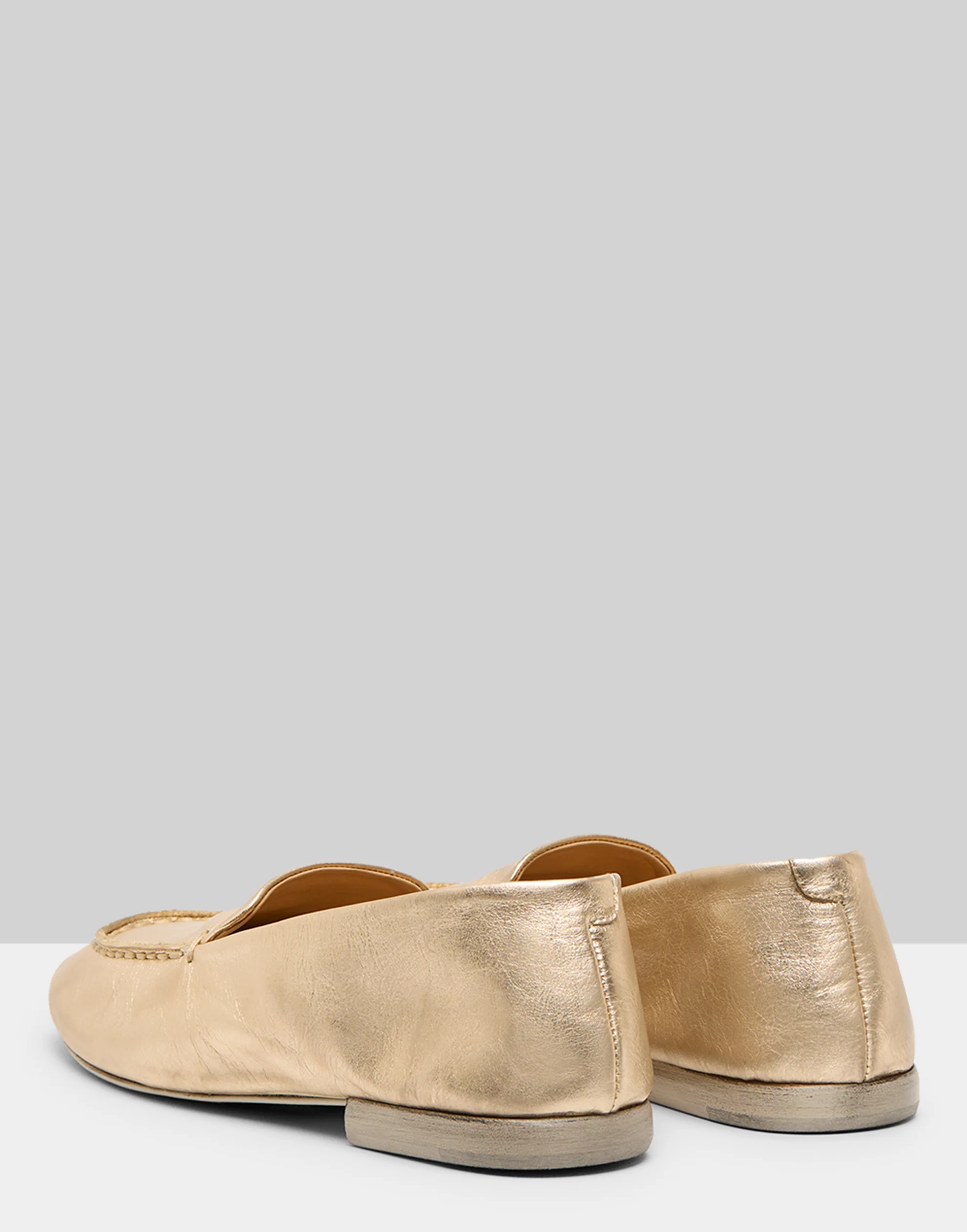 Platinum Foil Leather Mandolo Loafers - Image 4