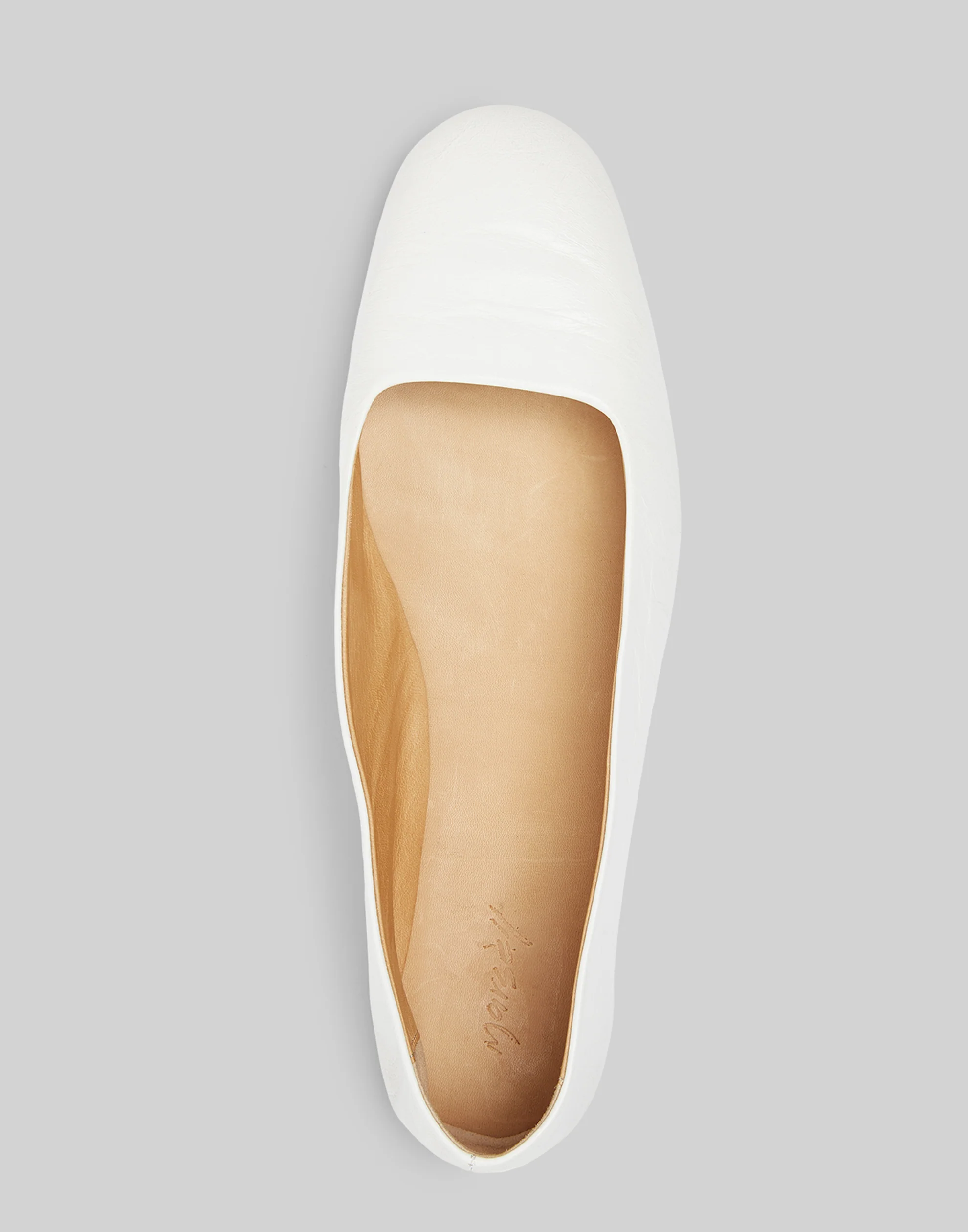 White Leather Distesa Ballerina Shoes - Image 3