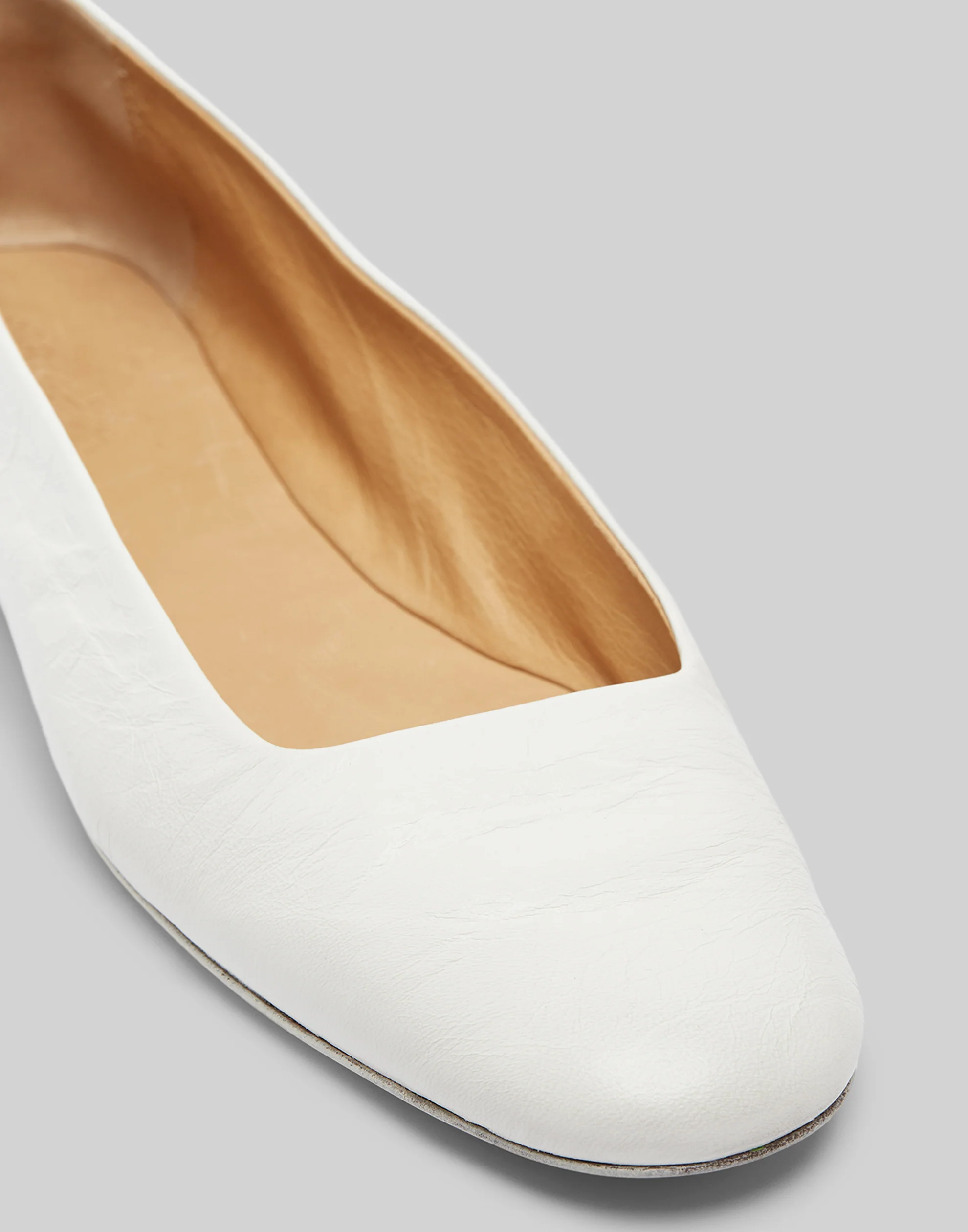 White Leather Distesa Ballerina Shoes - Image 4