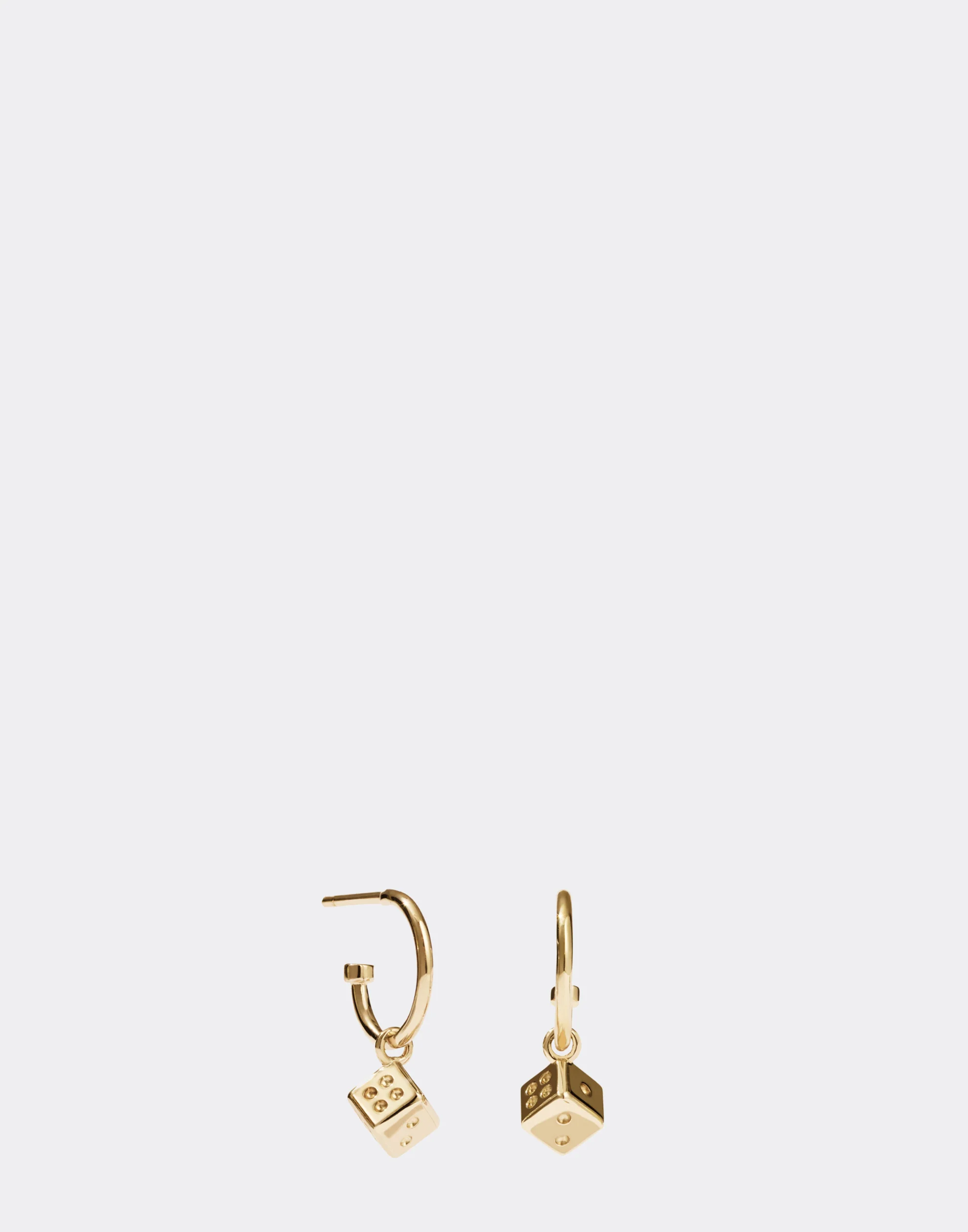 Gold Plated Dice Signature Hoop Earrings