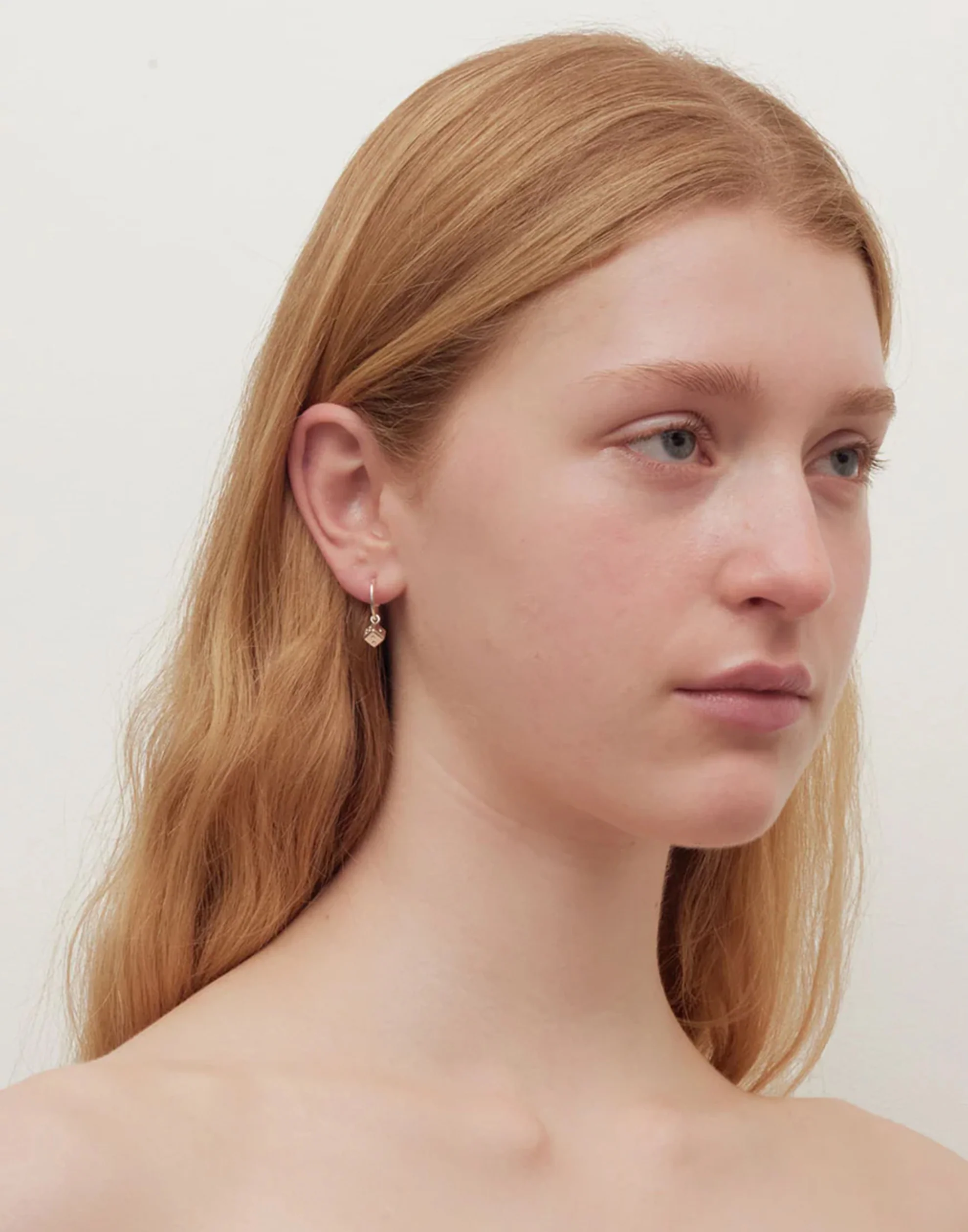 Gold Plated Dice Signature Hoop Earrings - Image 2