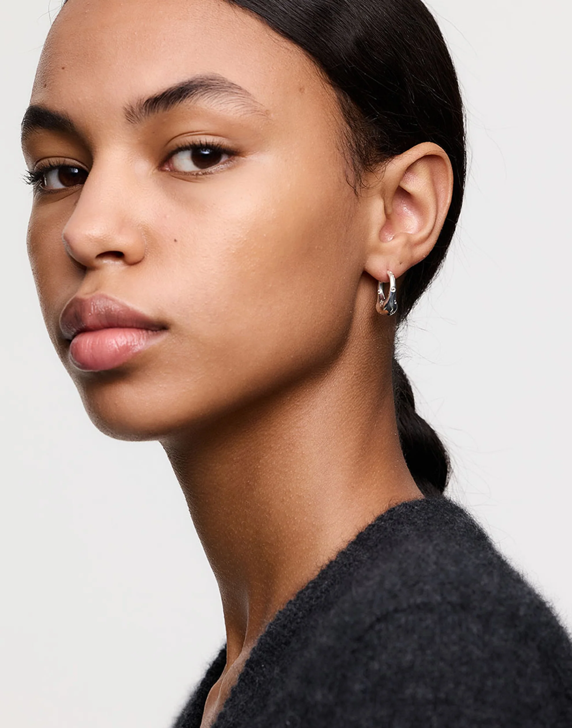Gold Plated Small Strawberry Hoop Earrings - Image 2