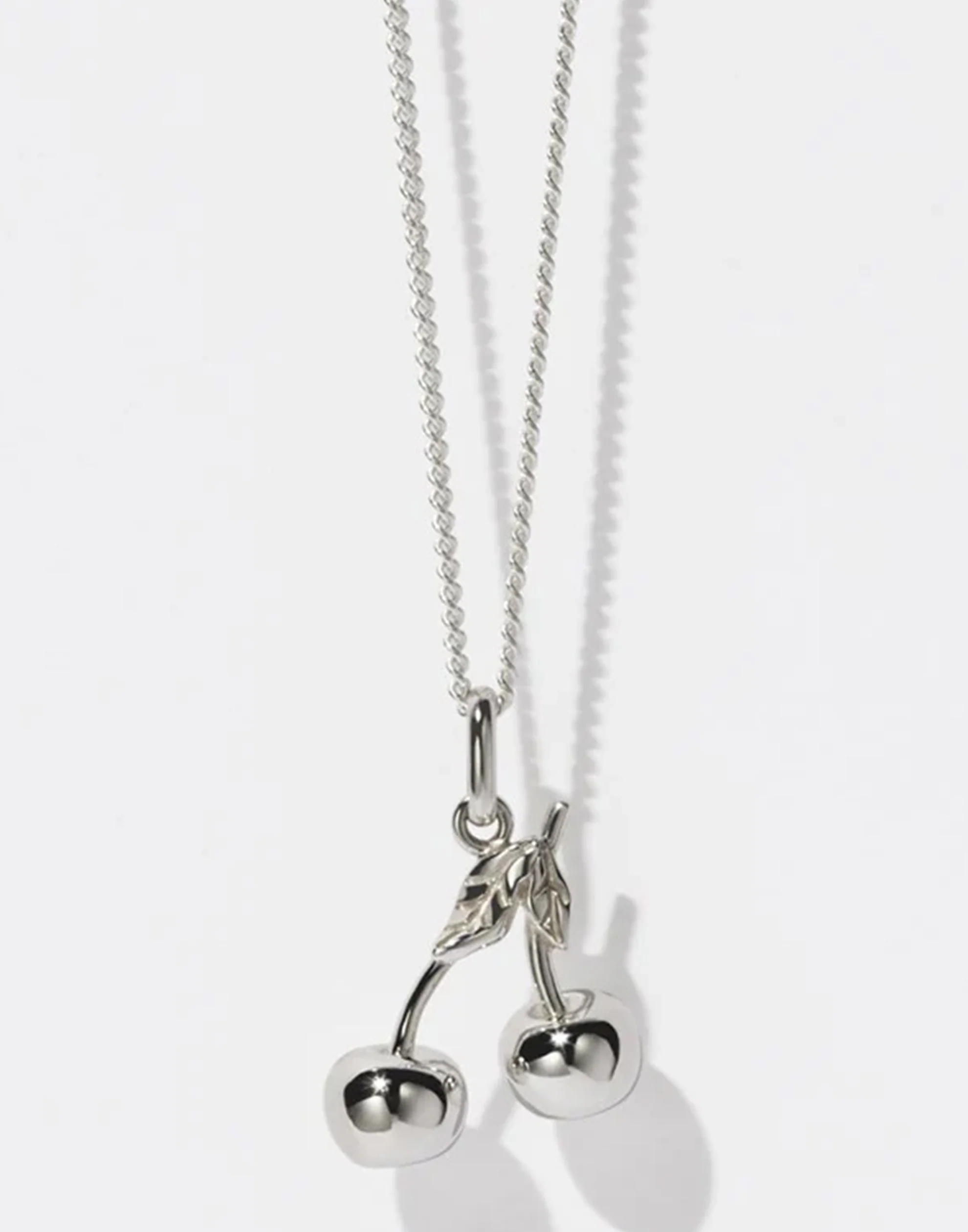 Sterling Silver Cherry Charm Necklace
