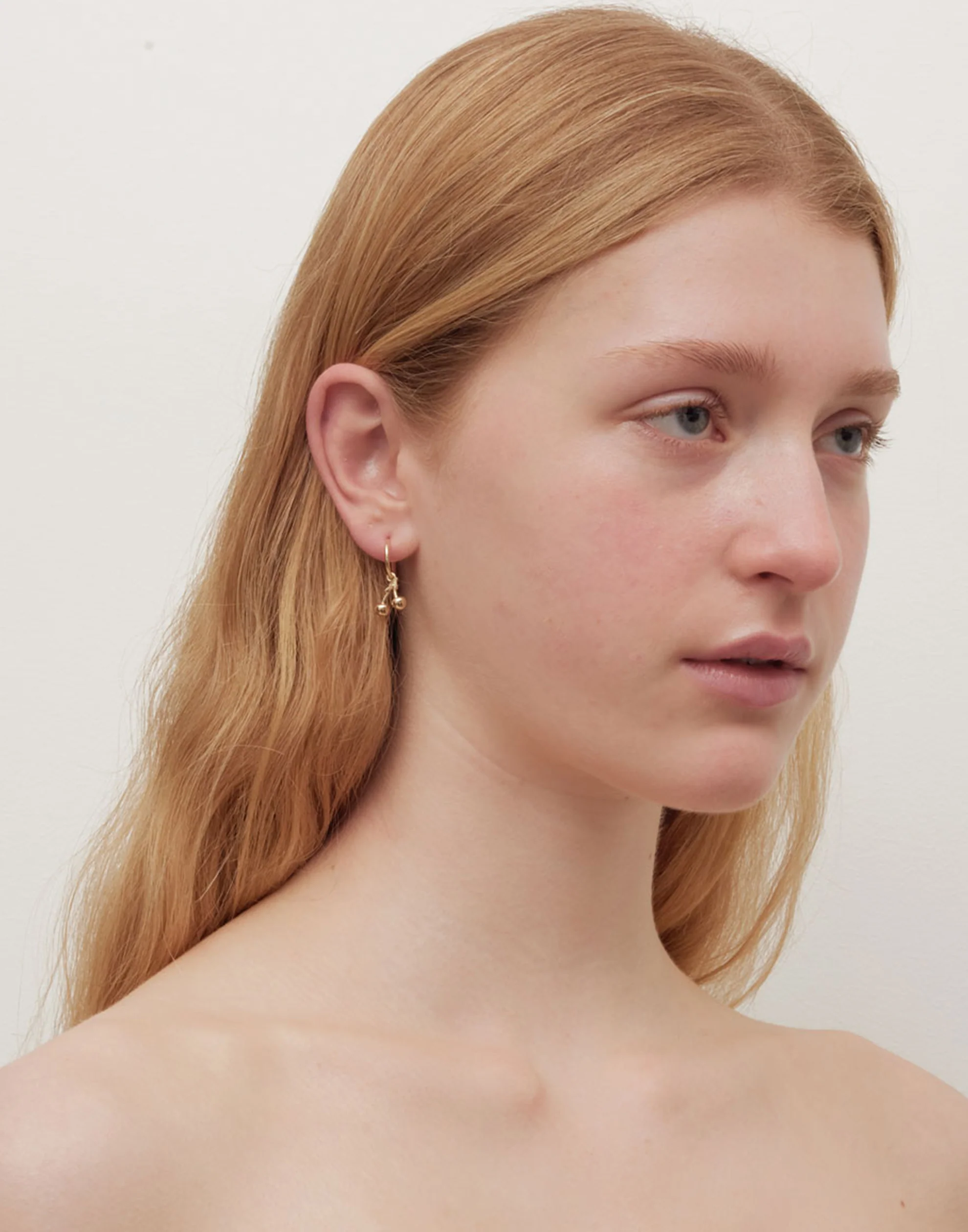 Sterling Silver Cherry Hoop Earrings - Image 2