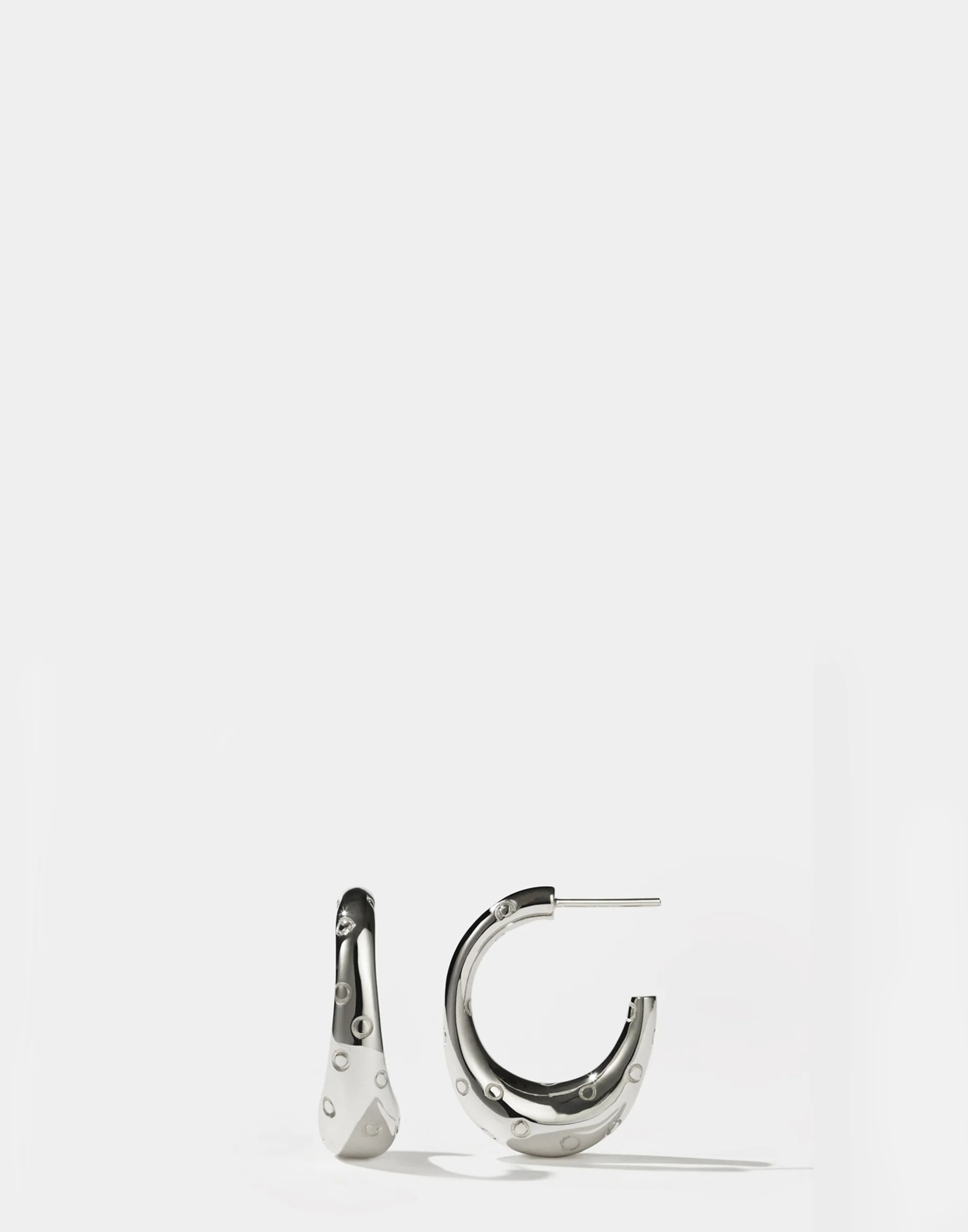 Sterling Silver Large Strawberry Hoop Earrings