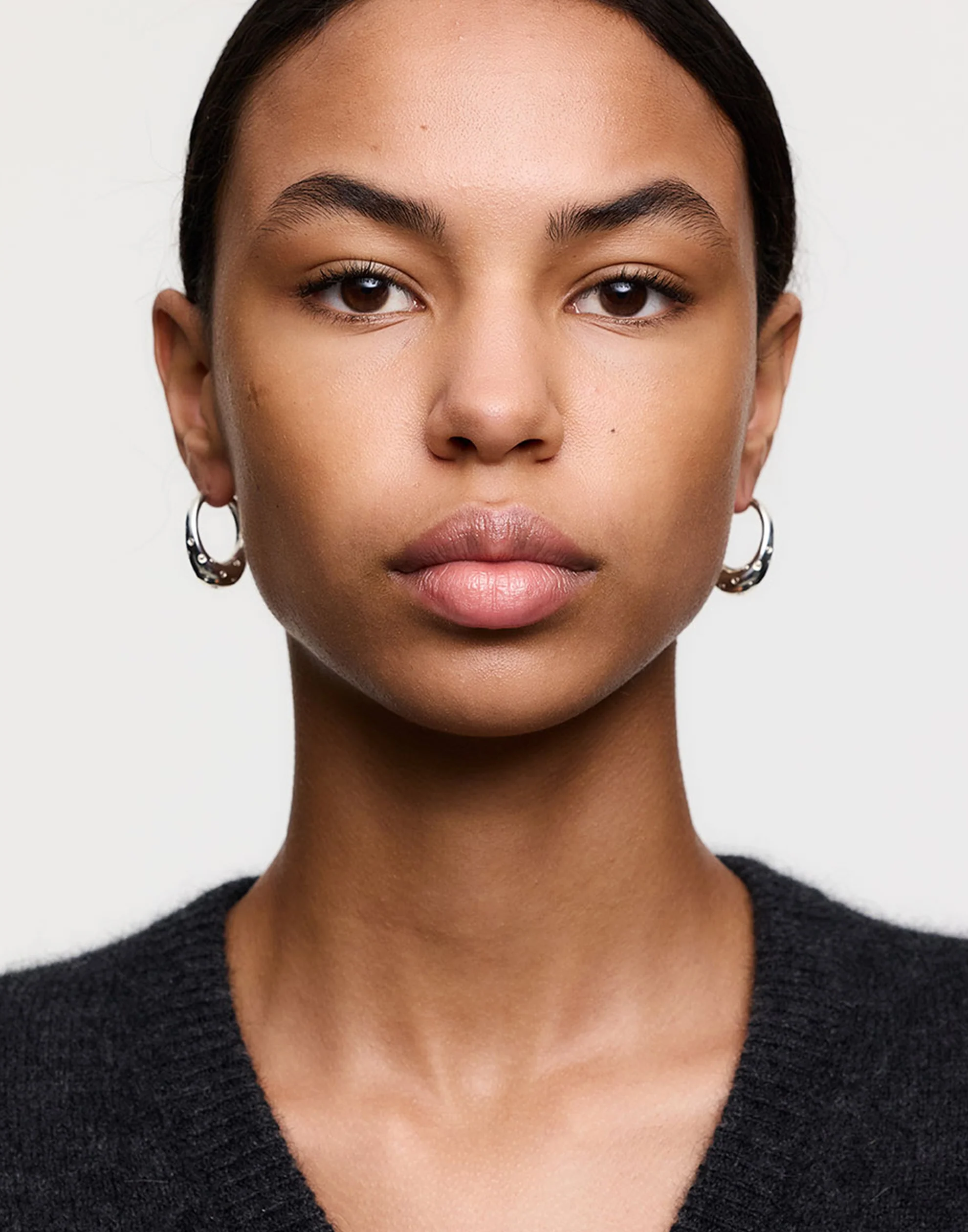 Sterling Silver Large Strawberry Hoop Earrings - Image 2