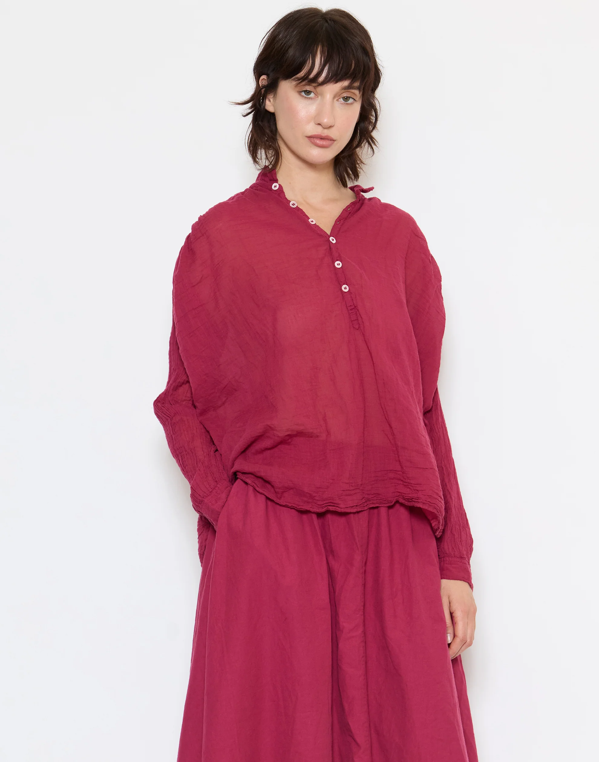 Berry Cotton Voile Hill Shirt - Image 2
