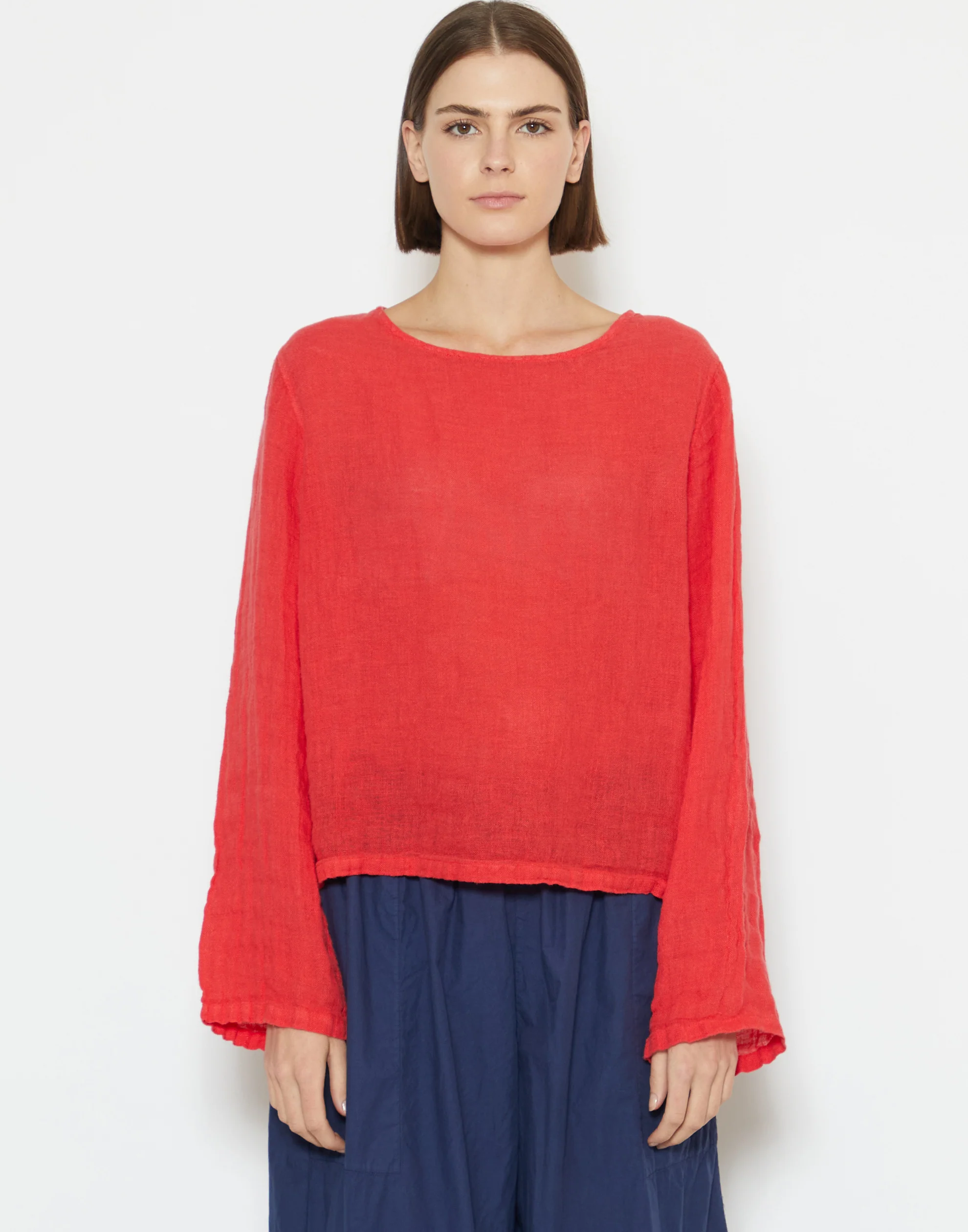 Protea Red Linen Gauze Lilly Top - Image 3