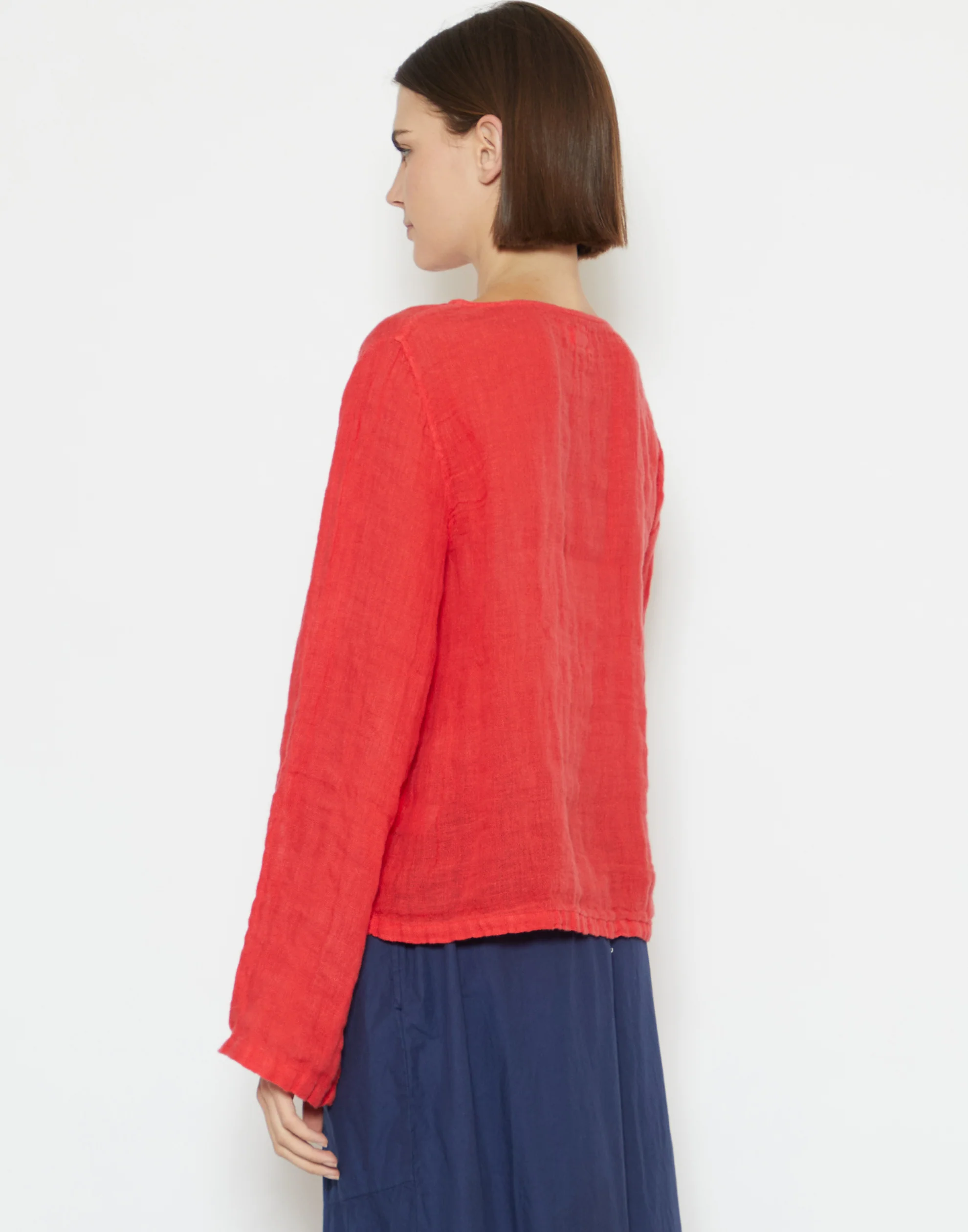 Protea Red Linen Gauze Lilly Top - Image 4