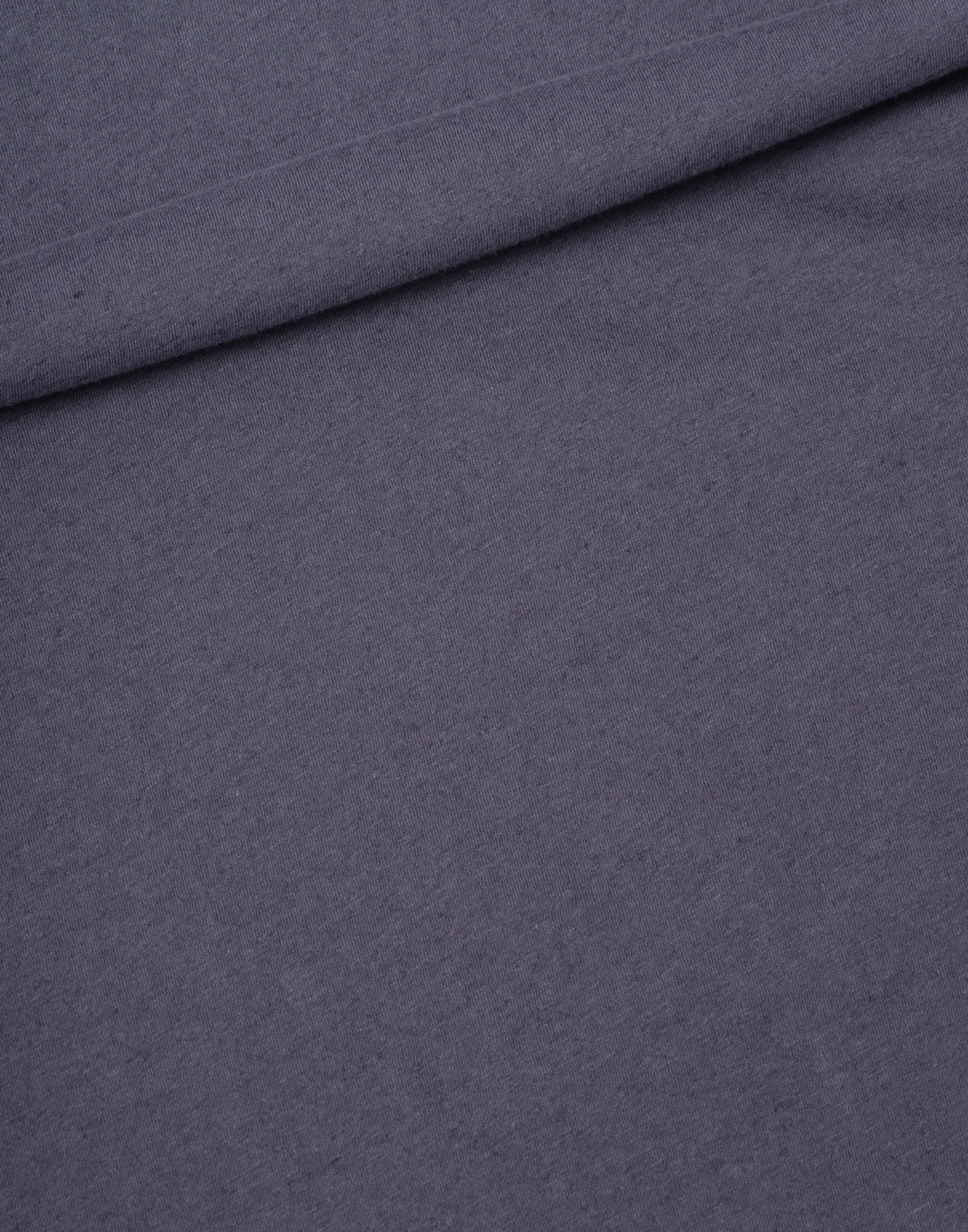 Slate Blue Cotton & Linen Simple T-Shirt - Image 5