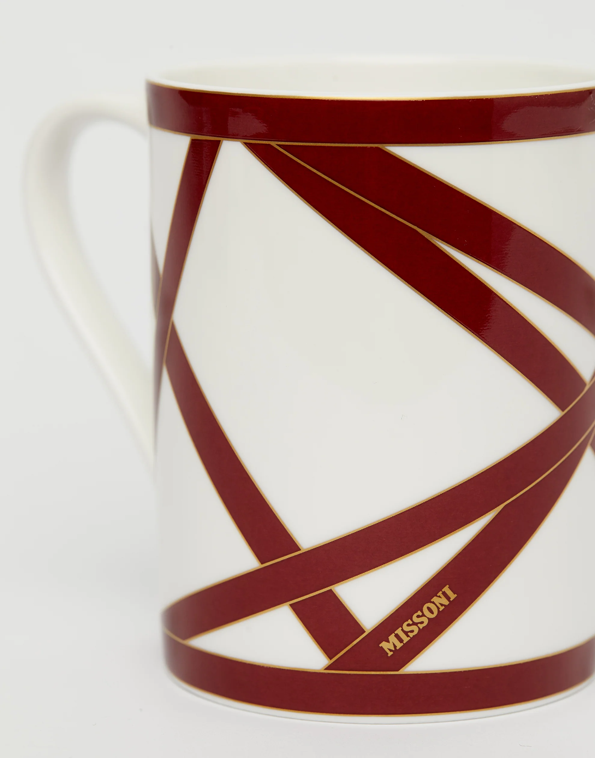 Bordeaux & Gold Nastri Porcelain Mug - Image 2