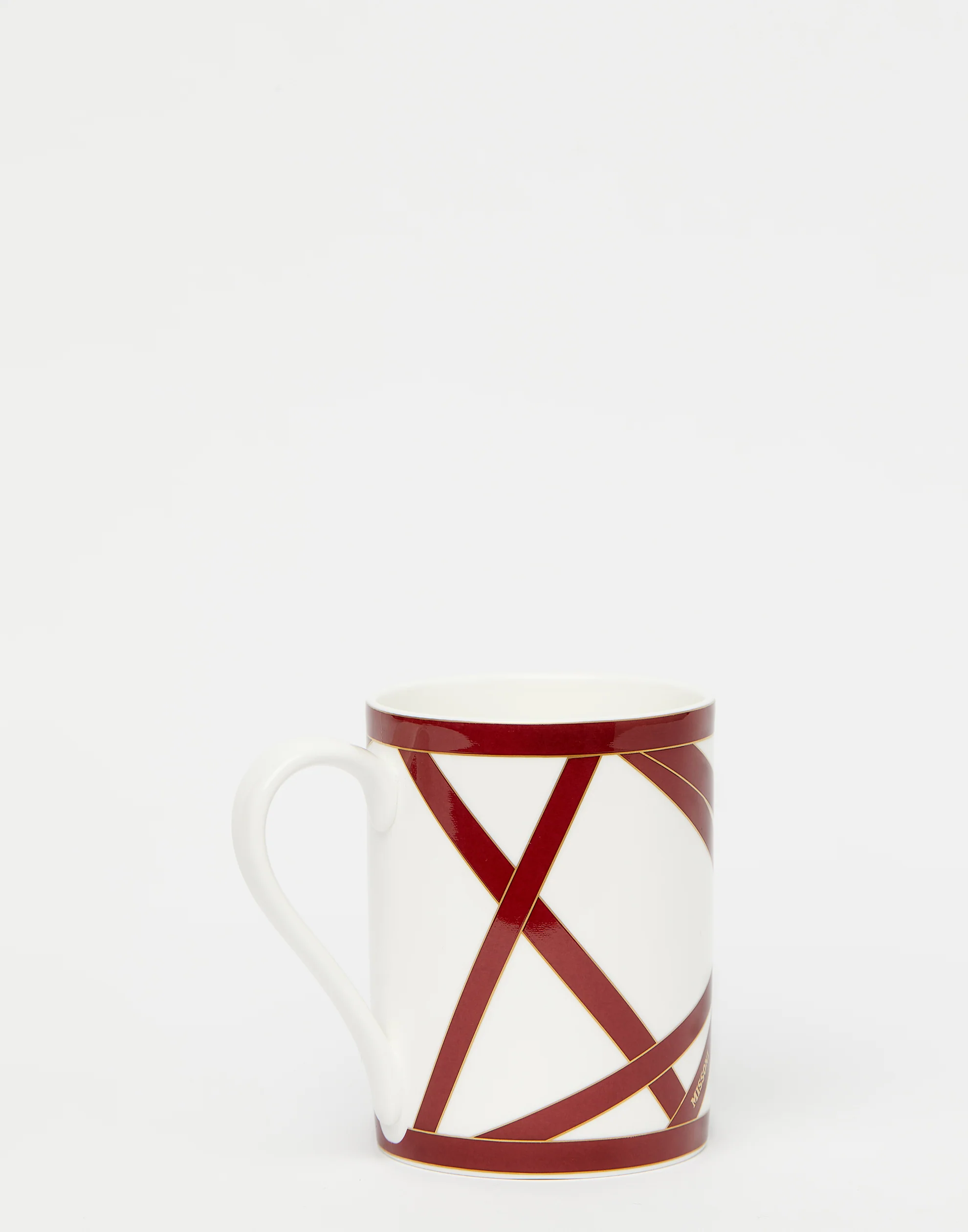 Bordeaux & Gold Nastri Porcelain Mug - Image 5
