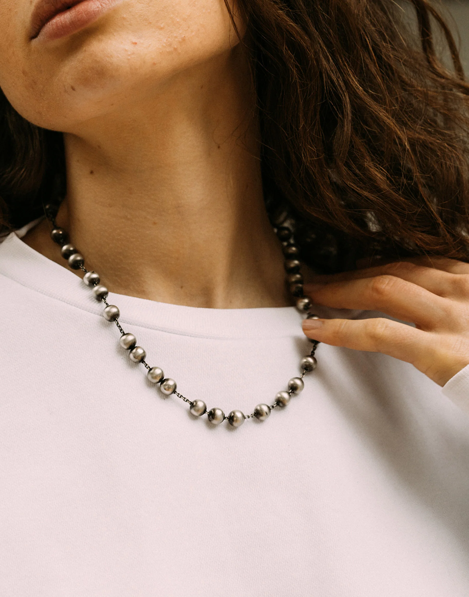 Silver Pearls Necklace - Image 2