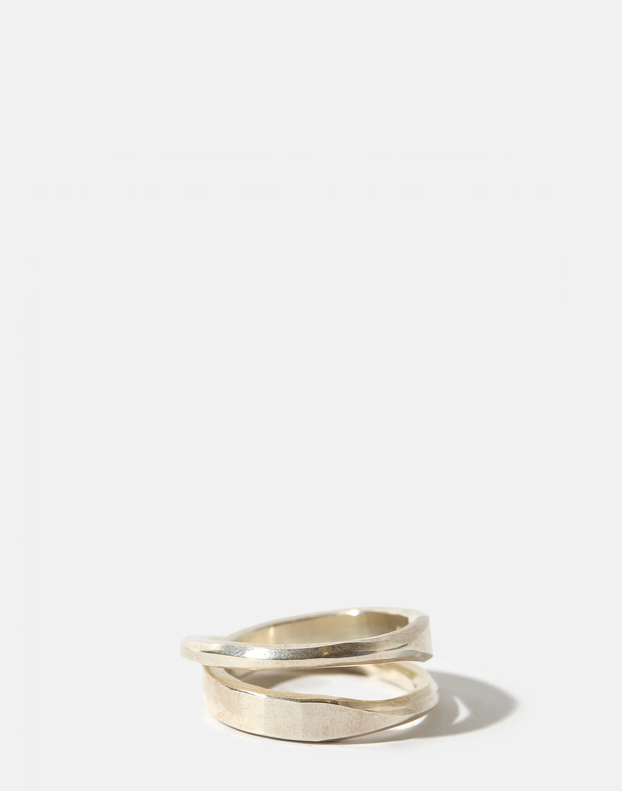 Silver Flat Crossed Ring - Image 2