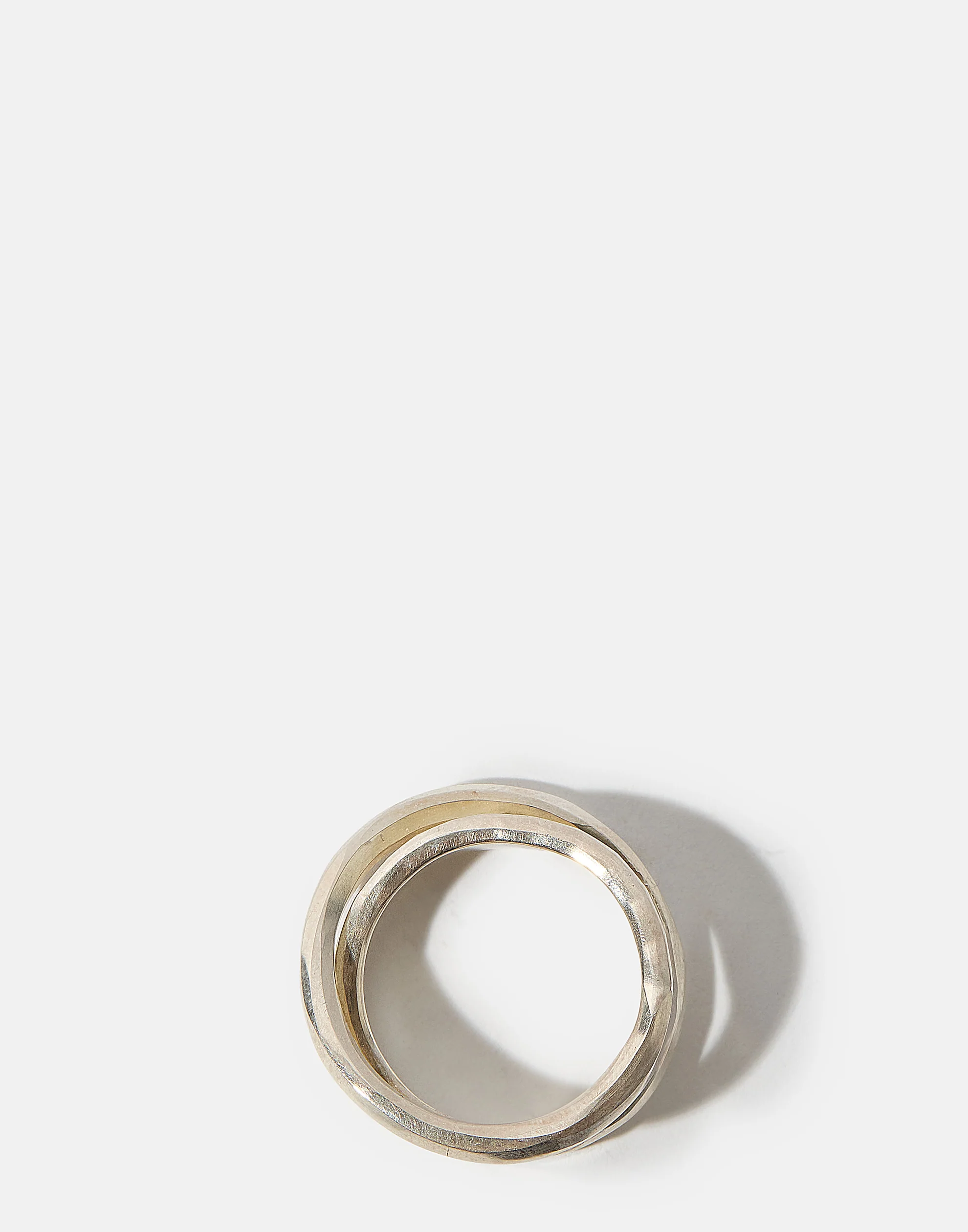 Silver Flat Crossed Ring - Image 3