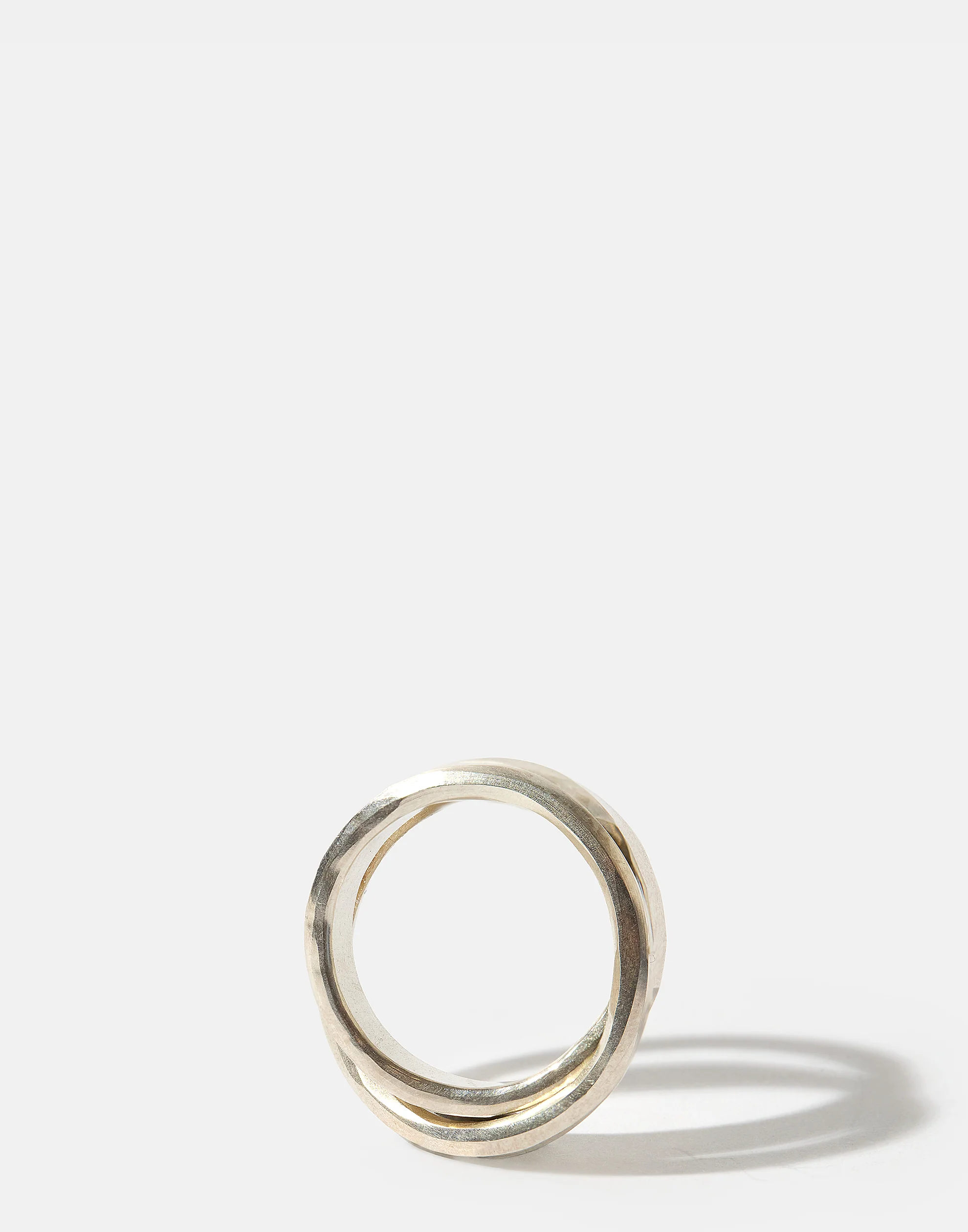 Silver Flat Crossed Ring - Image 4