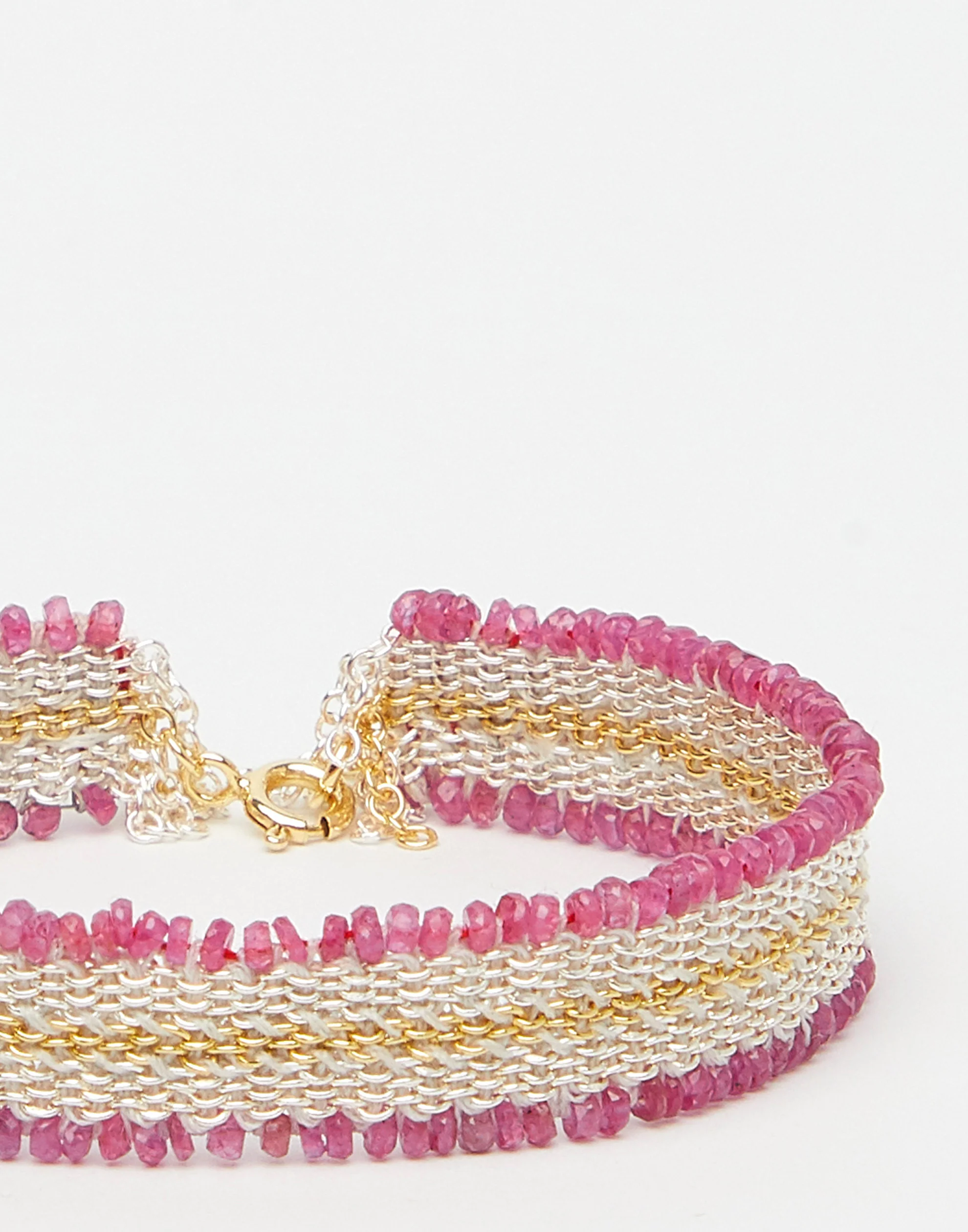 Ruby & Silver Silk Bracelet - Image 3