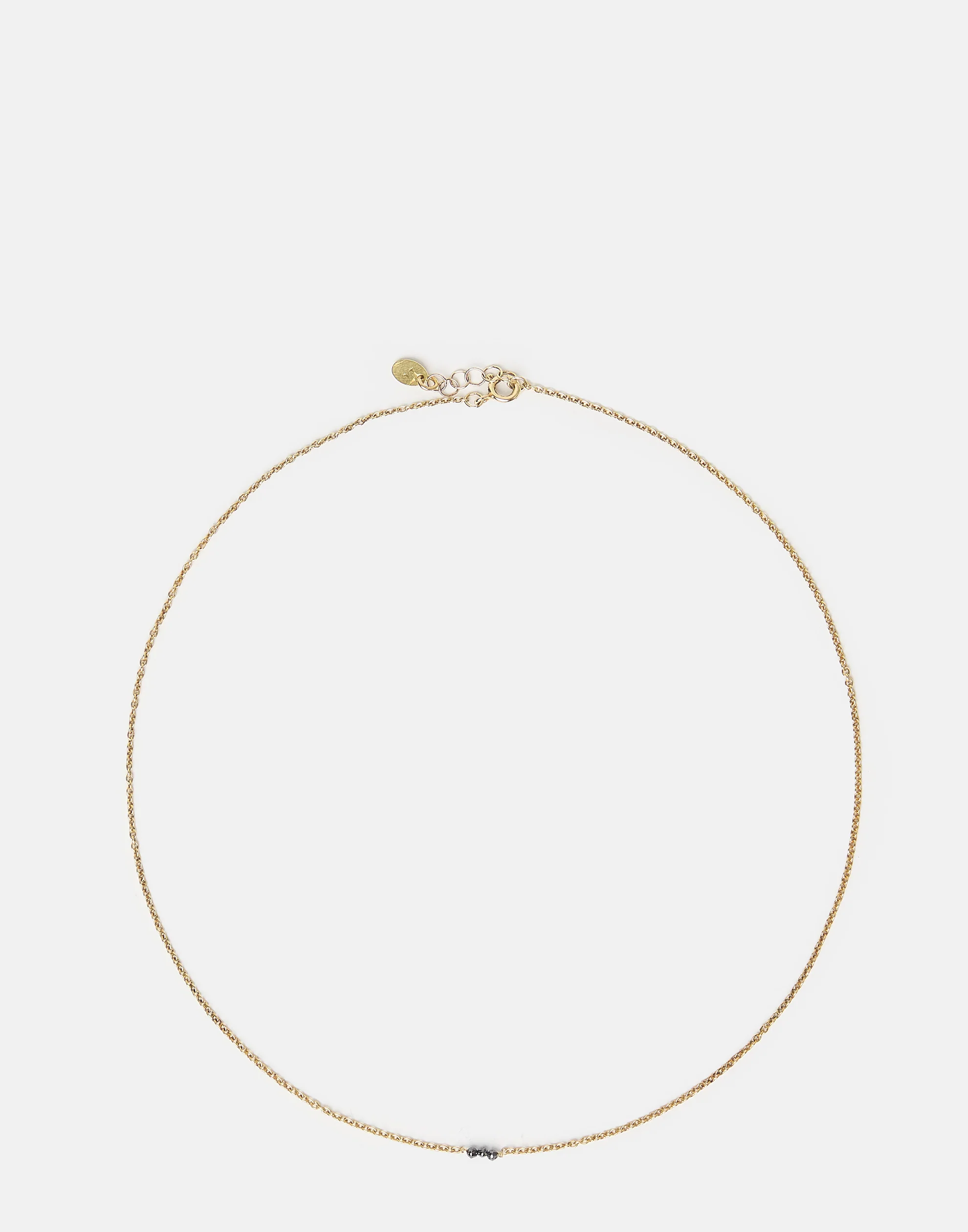 Gold & Three Black Diamond Necklace - Image 3