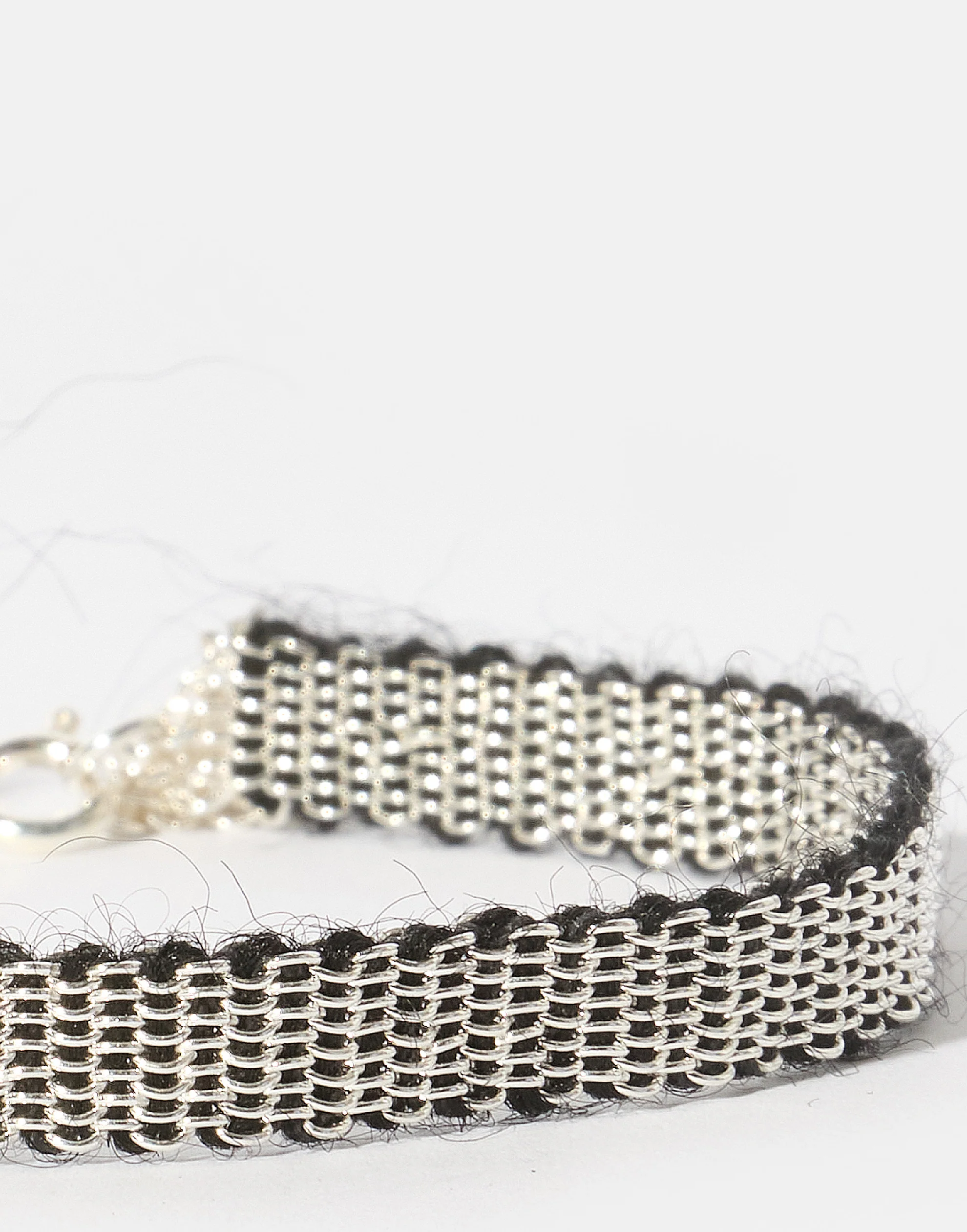 Silver & Black Mohair No. 019.07 Bracelet - Image 2