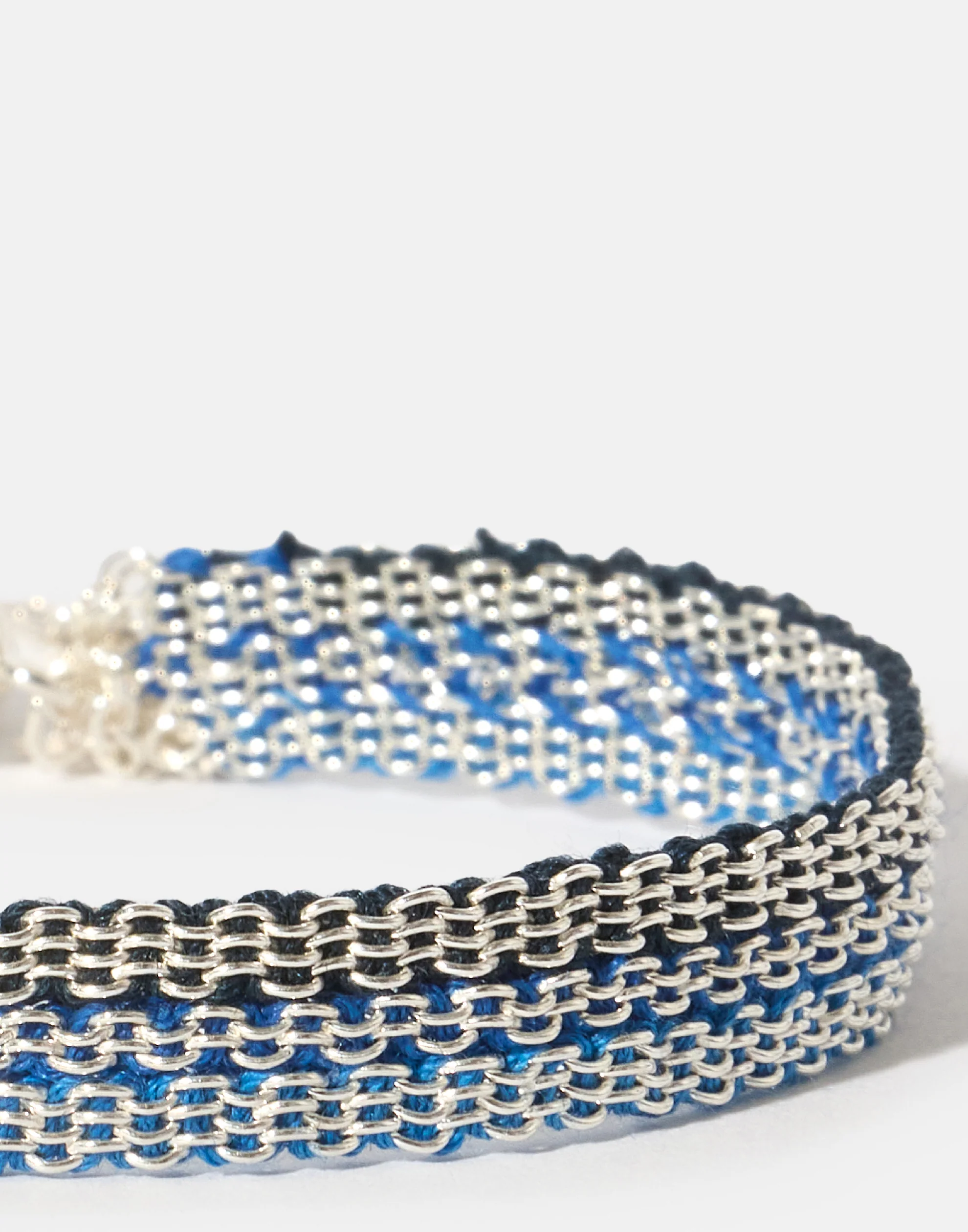 Silver & Blue Silk No. 018.08 Bracelet - Image 3