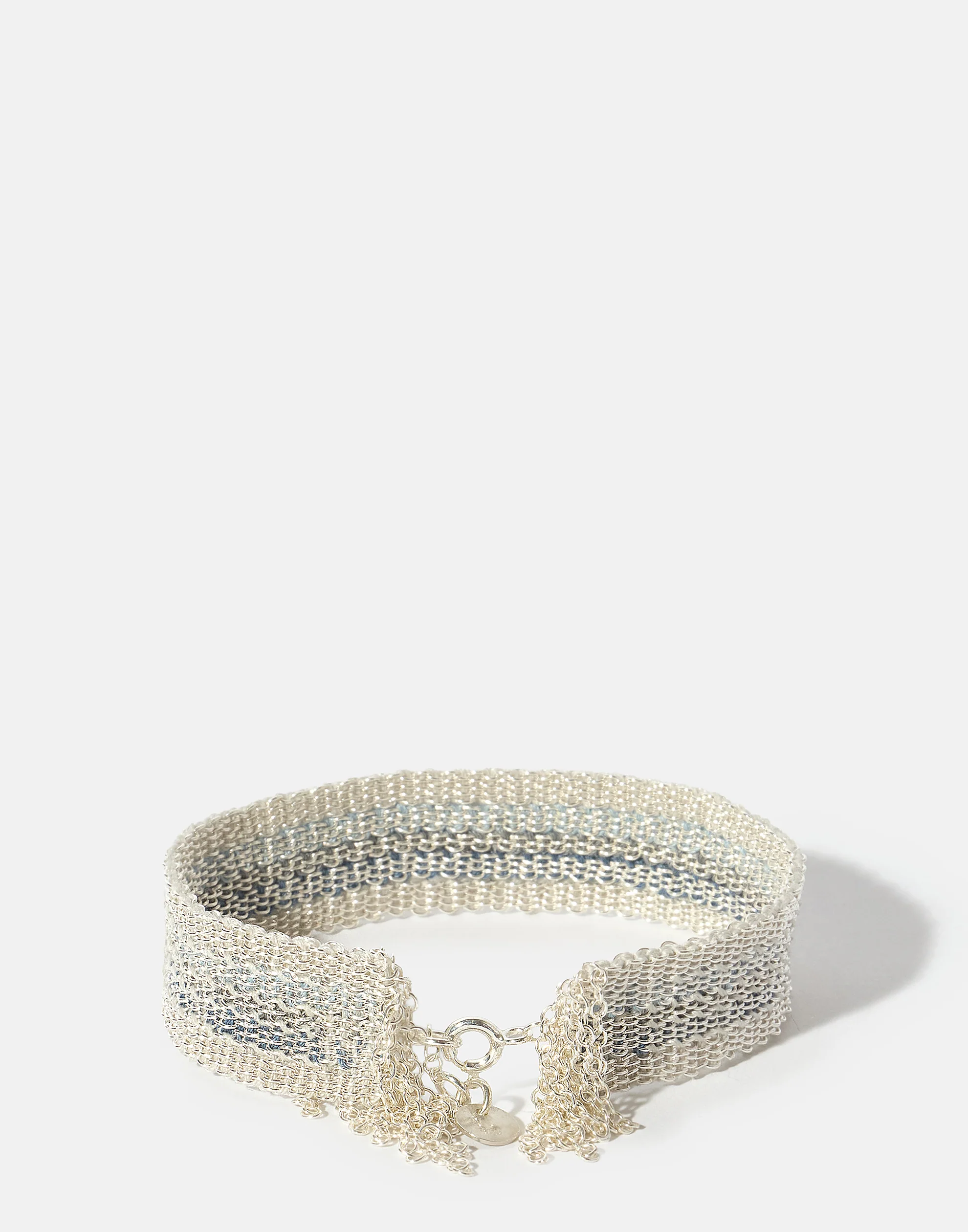 Silver & Blue Silk No. 018.16 Bracelet - Image 3