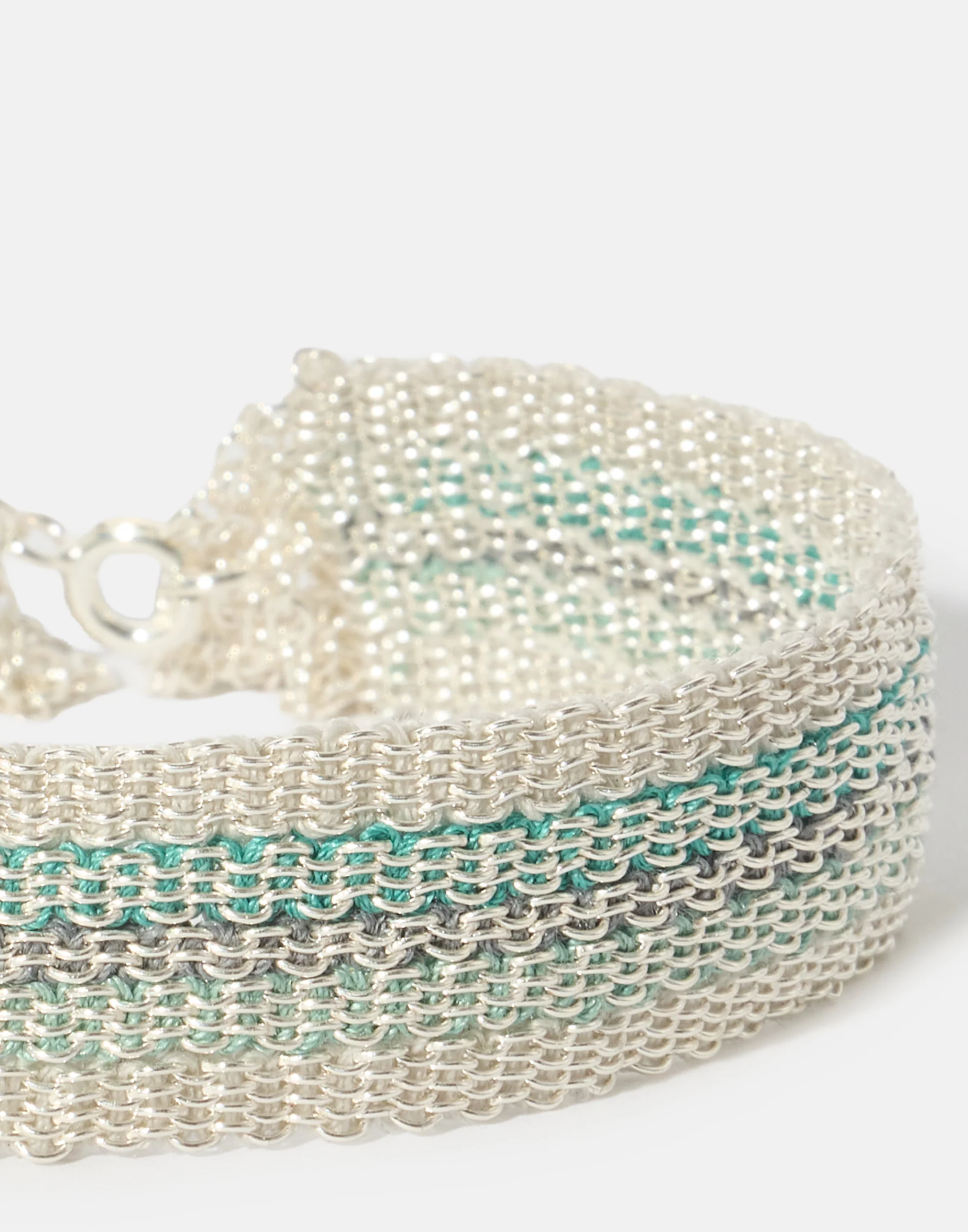 Silver & Green Silk No. 018.16 Bracelet - Image 2