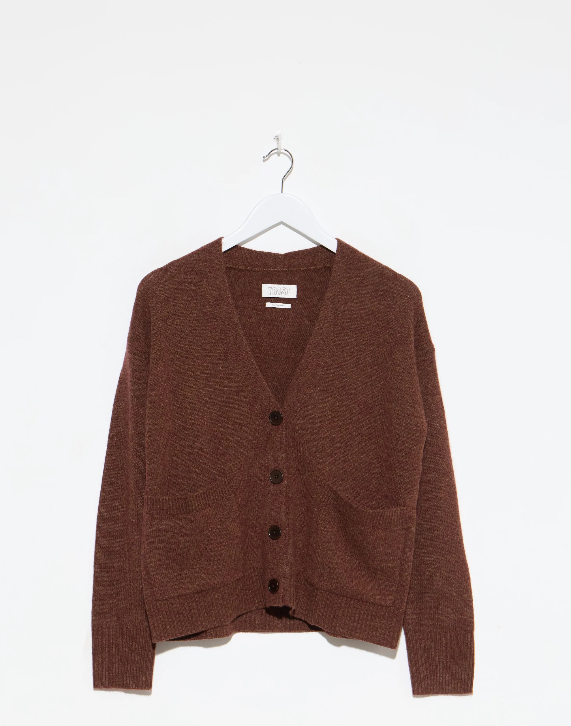 Pecan Wool & Cashmere Boxy Cardigan